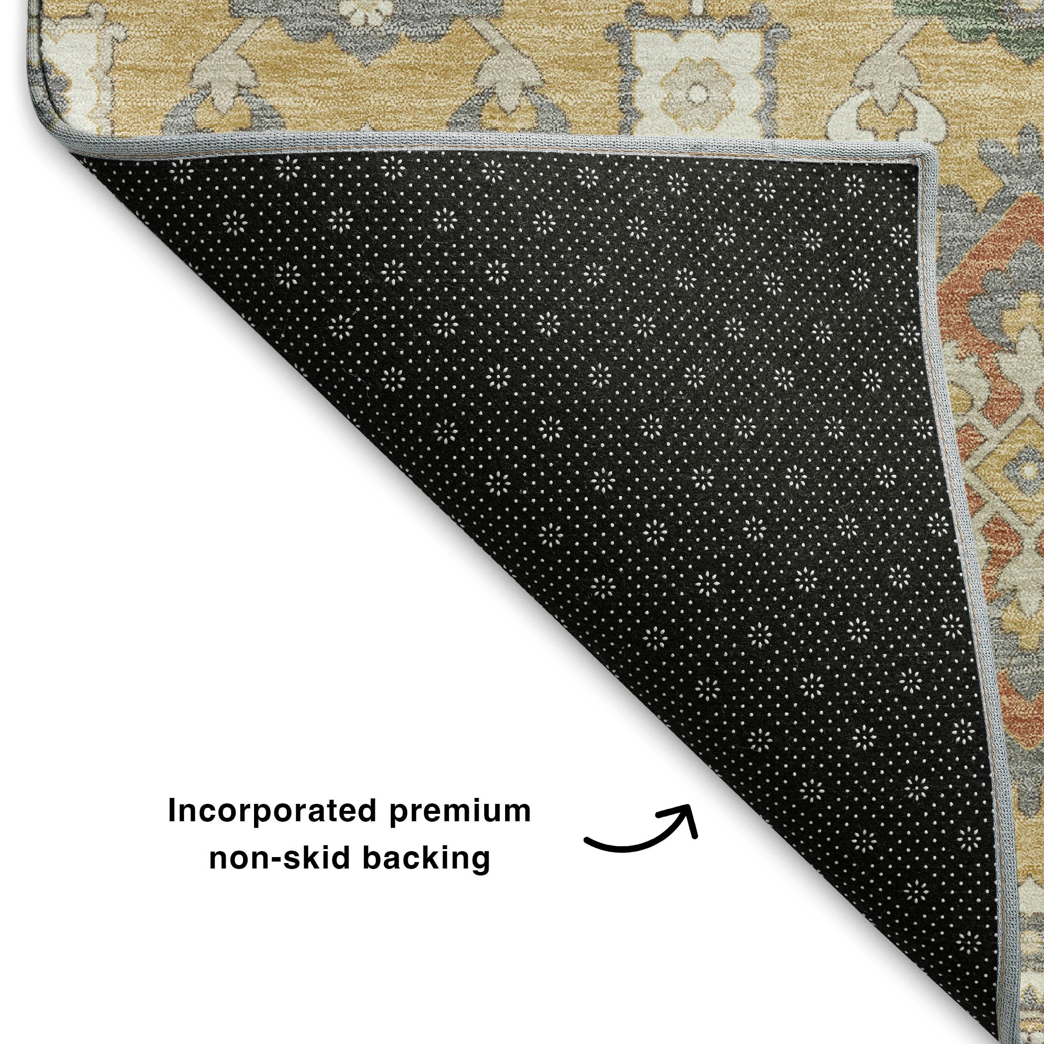 Bern Machine Washable Transitional Gold Rug 1'8" x 2'6" #shape_Rectangle