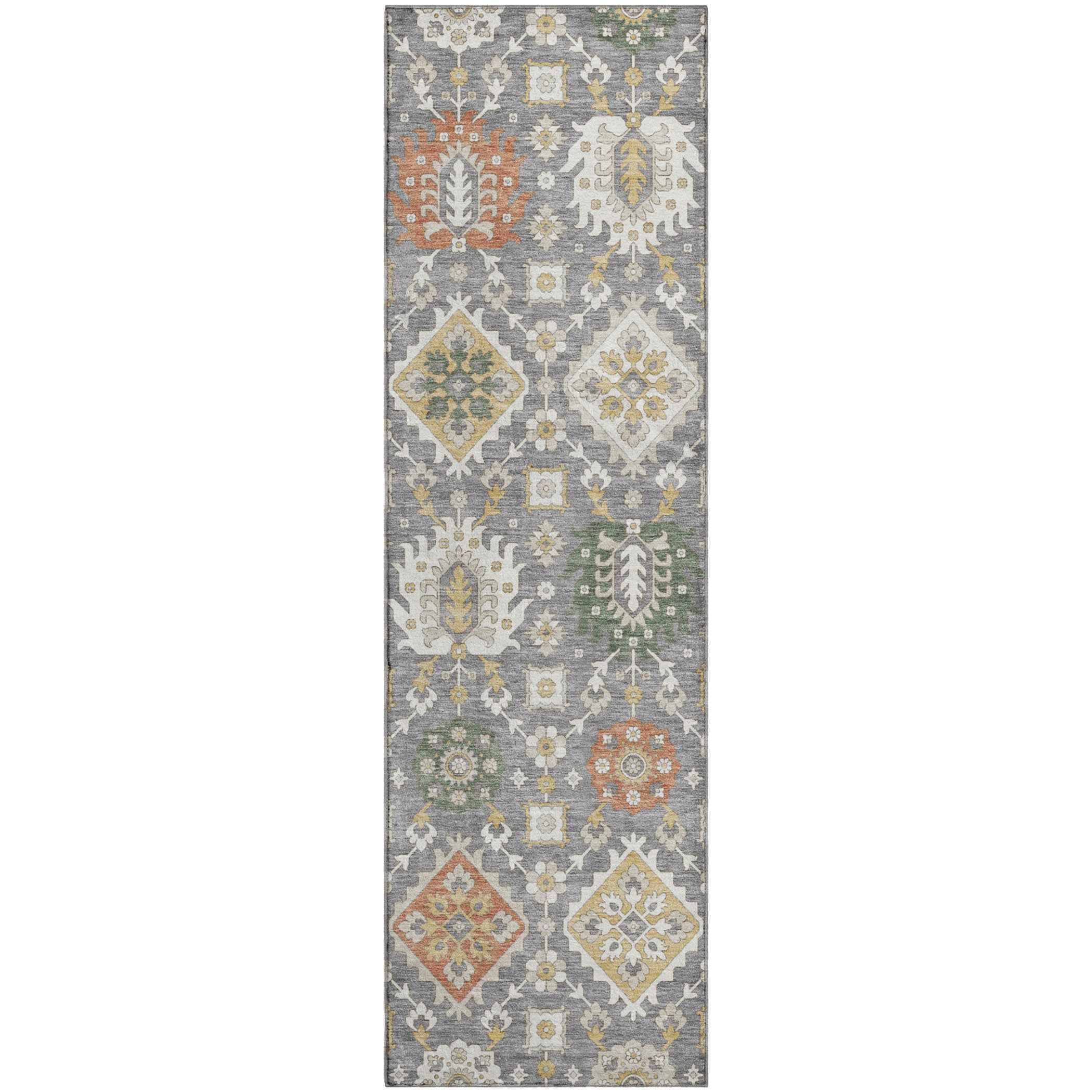 Bern Machine Washable Transitional Gray Rug 2'3" x 7'6" #shape_Runner