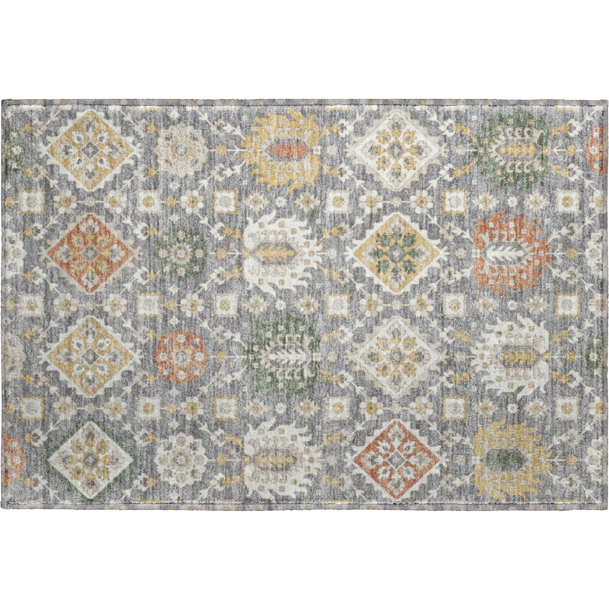 Bern Machine Washable Transitional Gray Rug 1'8" x 2'6" #shape_Rectangle