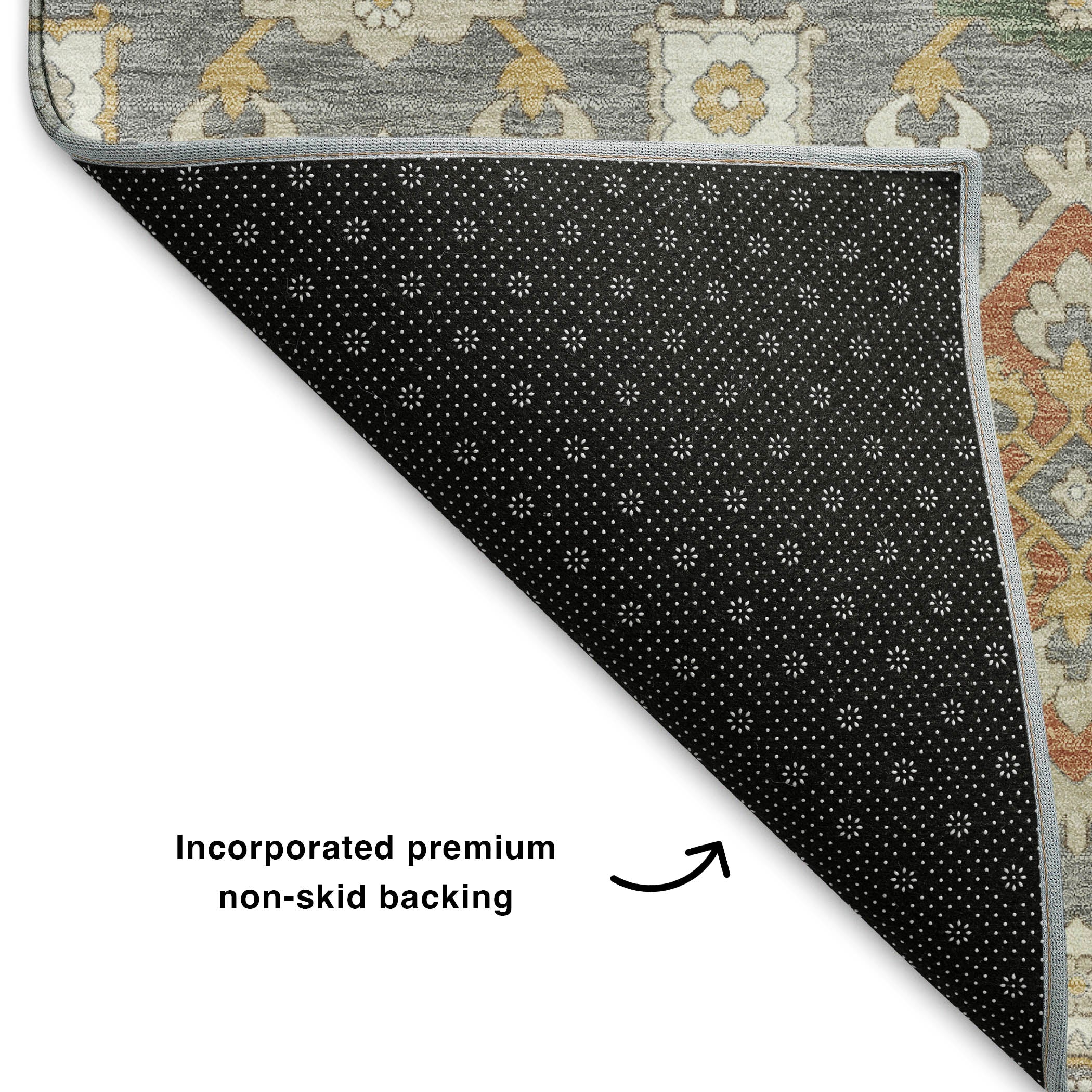 Bern Machine Washable Transitional Gray Rug 1'8" x 2'6" #shape_Rectangle