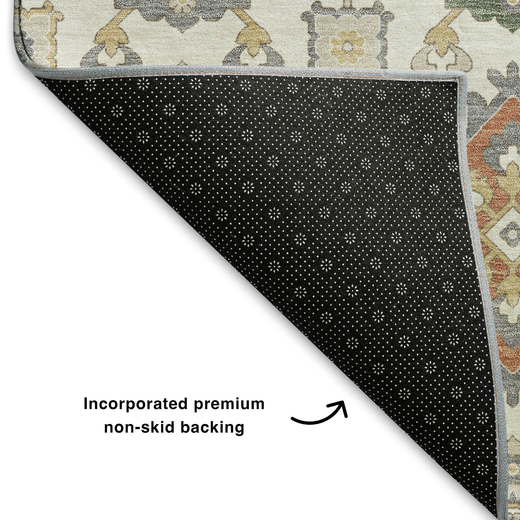 Bern Machine Washable Transitional Ivory Rug 1'8" x 2'6" #shape_Rectangle