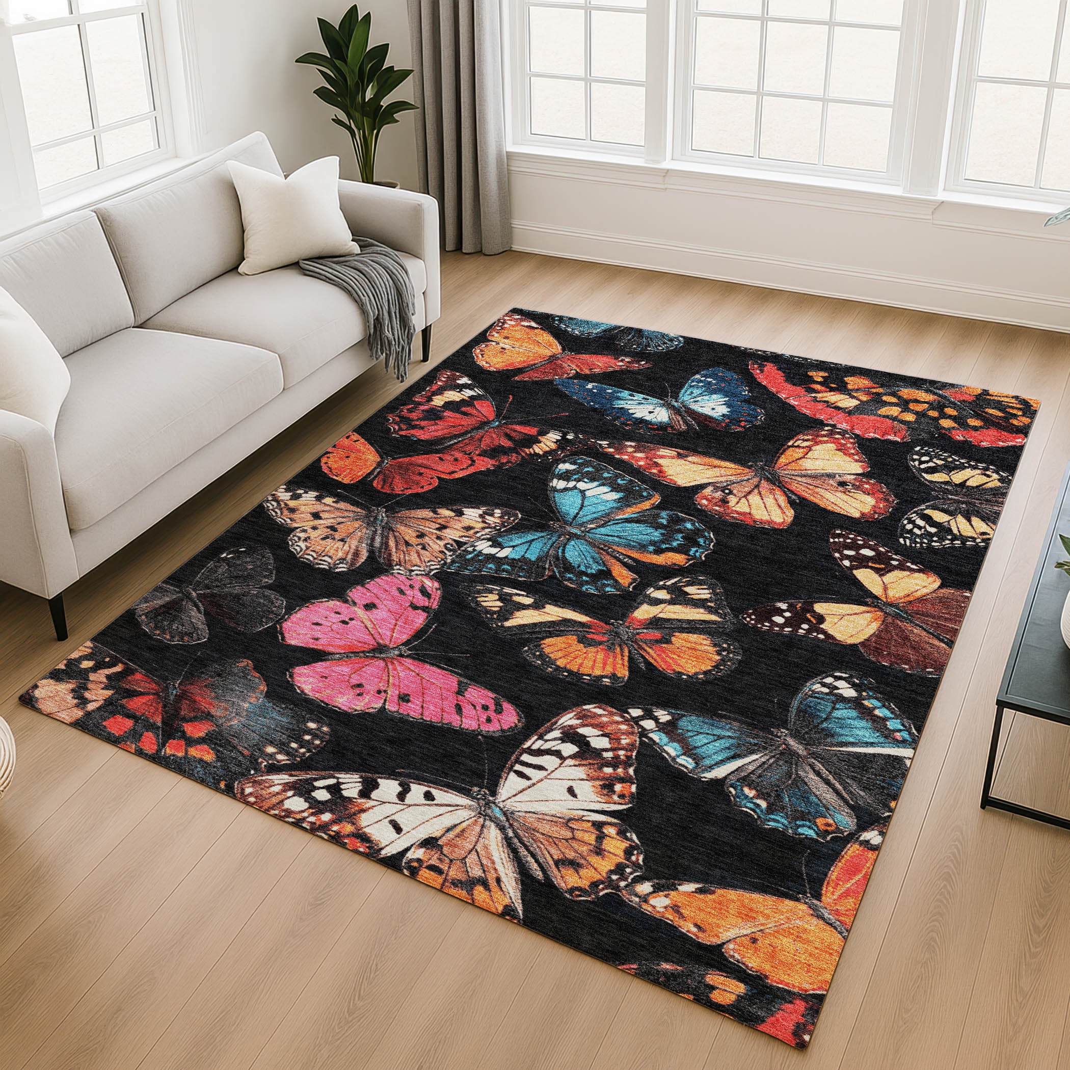 Marrakech Machine Washable Transitional Black Rug 2'6" x 3'10" #shape_Rectangle