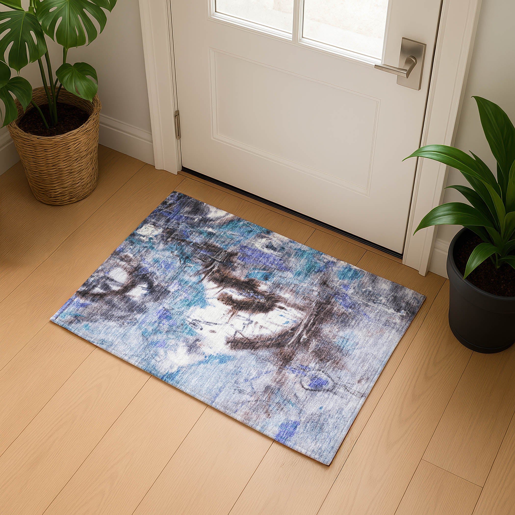 Antigua Machine Washable Transitional Lavender Purple Rug 1'8" x 2'6" #shape_Rectangle