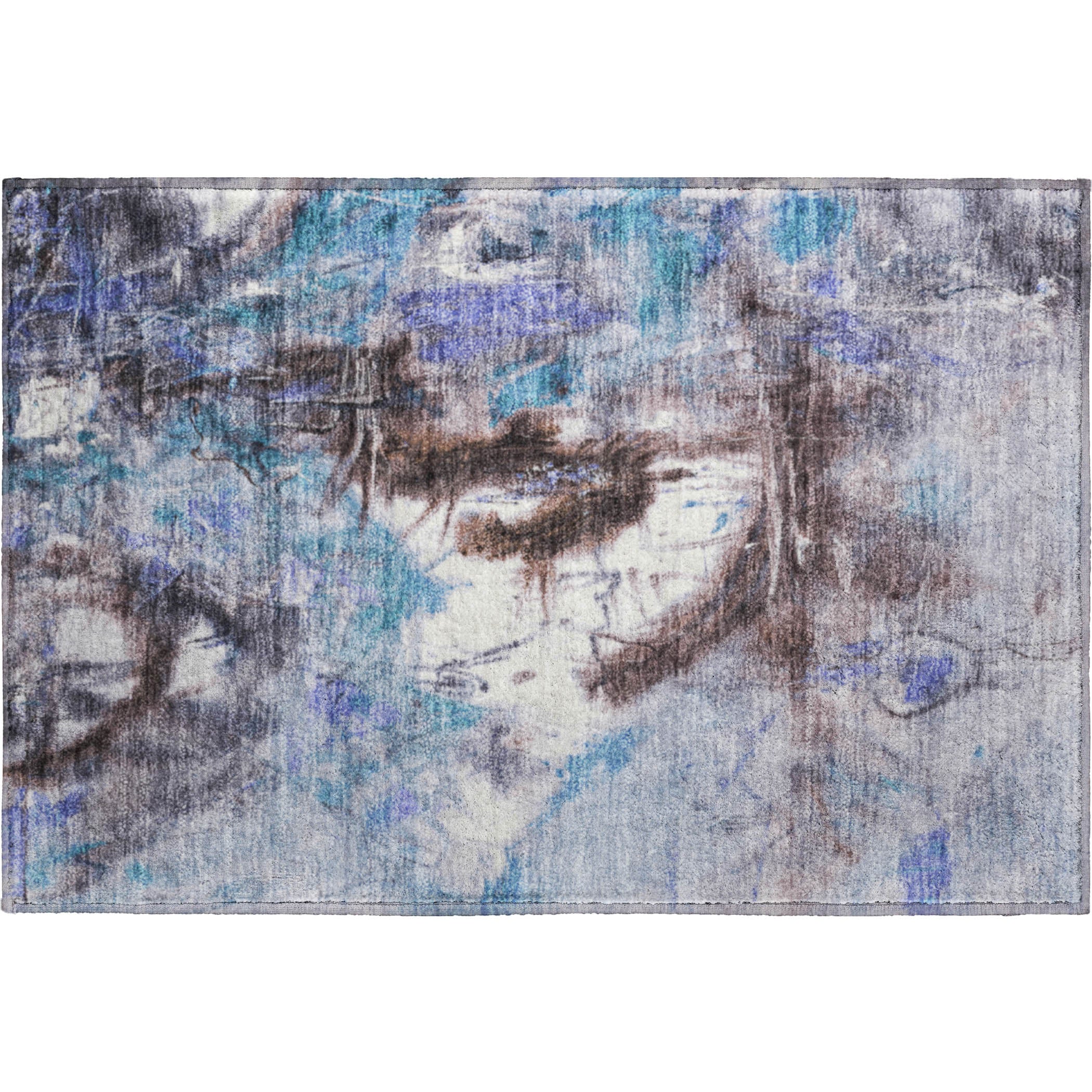 Antigua Machine Washable Transitional Lavender Purple Rug 1'8" x 2'6" #shape_Rectangle