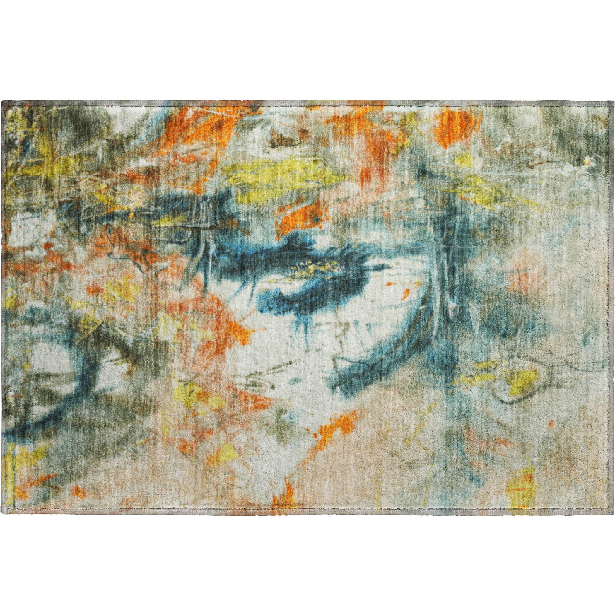 Antigua Machine Washable Transitional Sage Green Rug 1'8" x 2'6" #shape_Rectangle