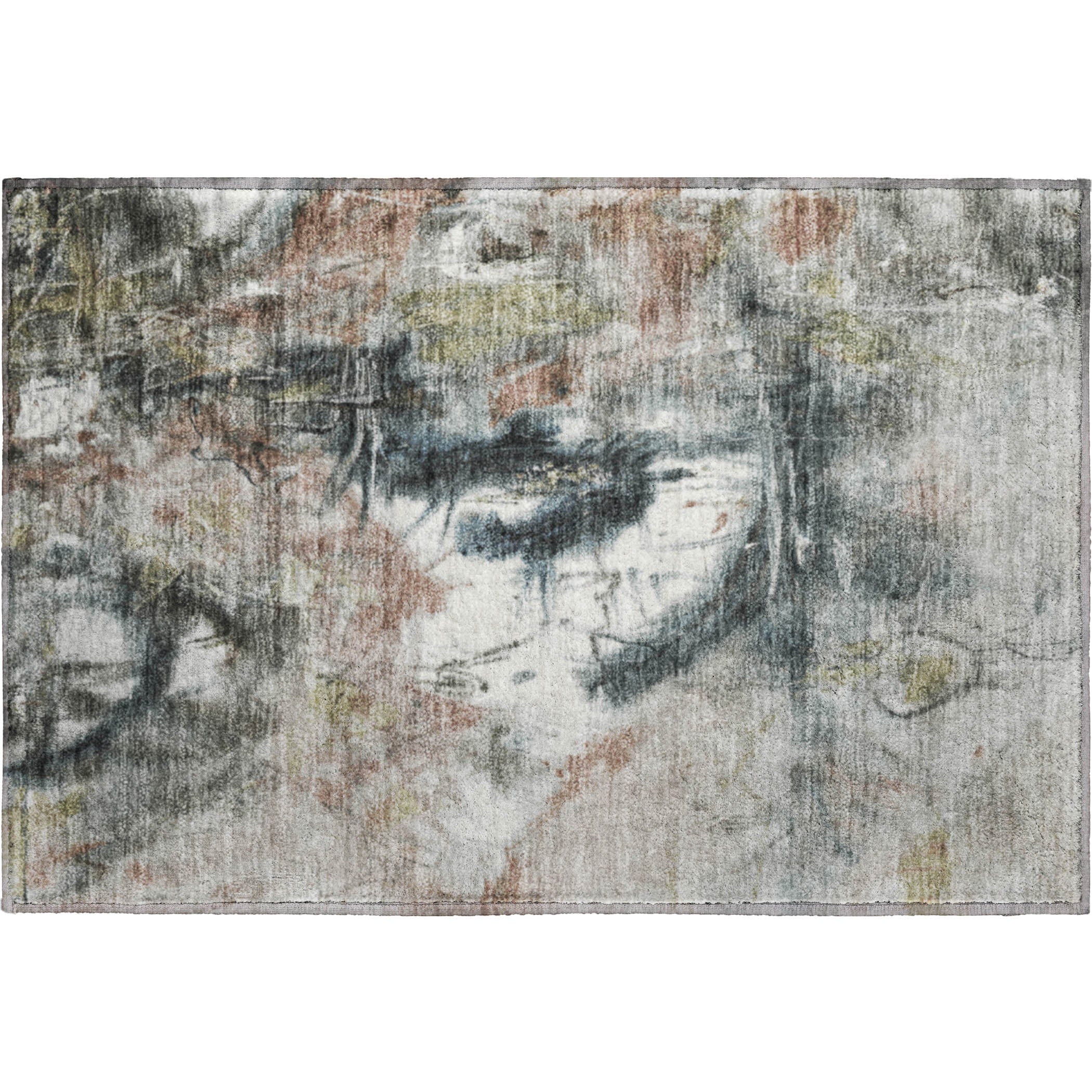 Antigua Machine Washable Transitional Taupe Brown Rug 1'8" x 2'6" #shape_Rectangle