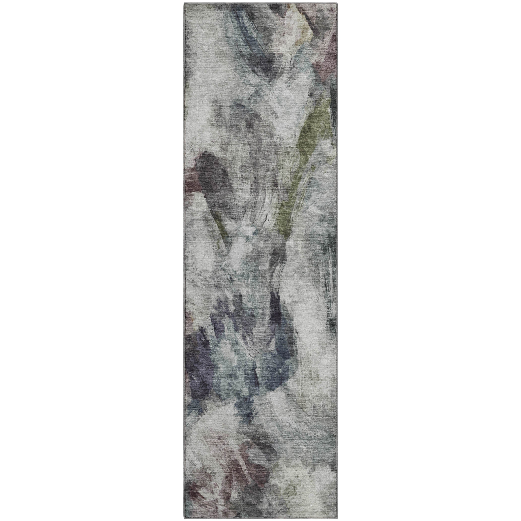 Oslo Machine Washable Transitional Gray Rug 2'3" x 7'6" #shape_Runner