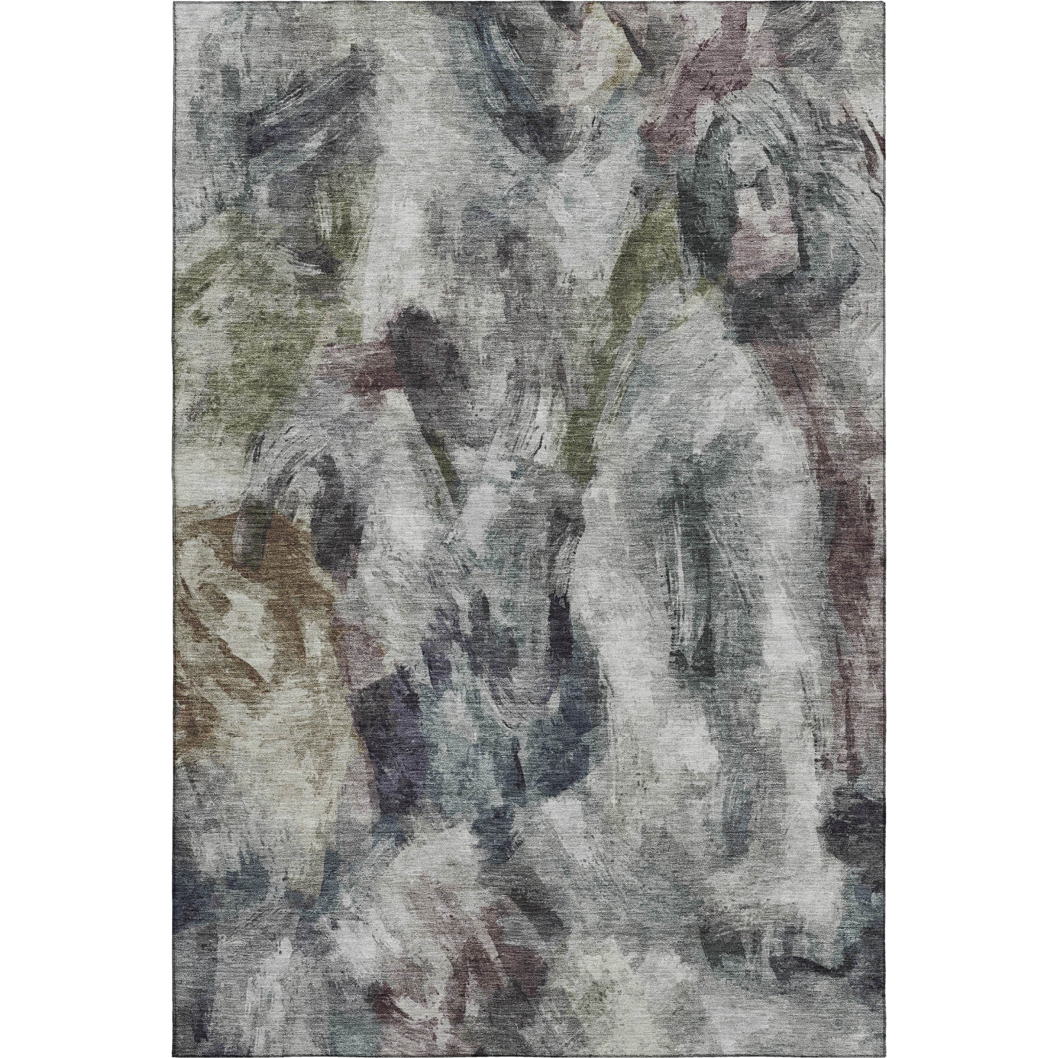 Oslo Machine Washable Transitional Gray Rug 2'6" x 3'10" #shape_Rectangle