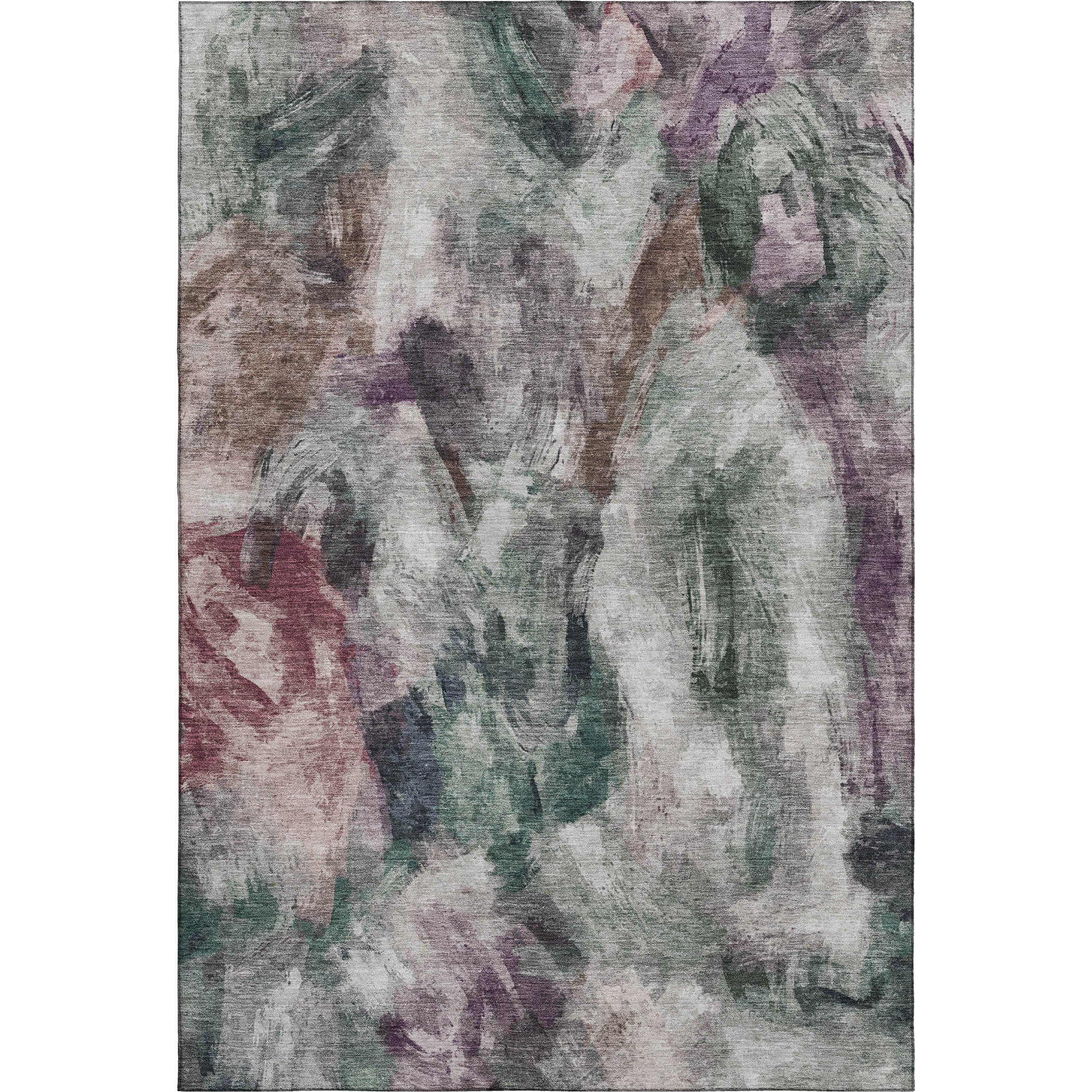 Oslo Machine Washable Transitional Green Rug 2'6" x 3'10" #shape_Rectangle