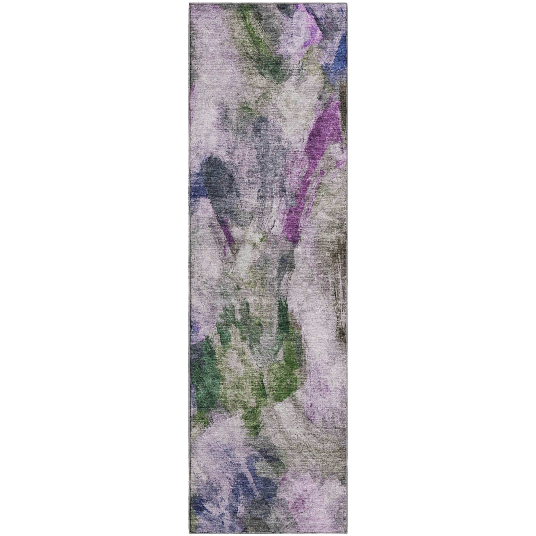 Oslo Machine Washable Transitional Lavender Purple Rug 2'3" x 7'6" #shape_Runner