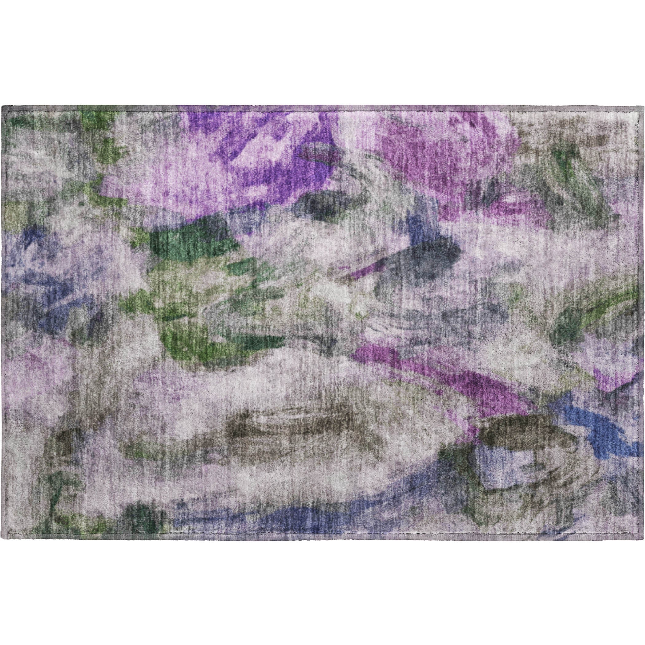 Oslo Machine Washable Transitional Lavender Purple Rug 1'8" x 2'6" #shape_Rectangle