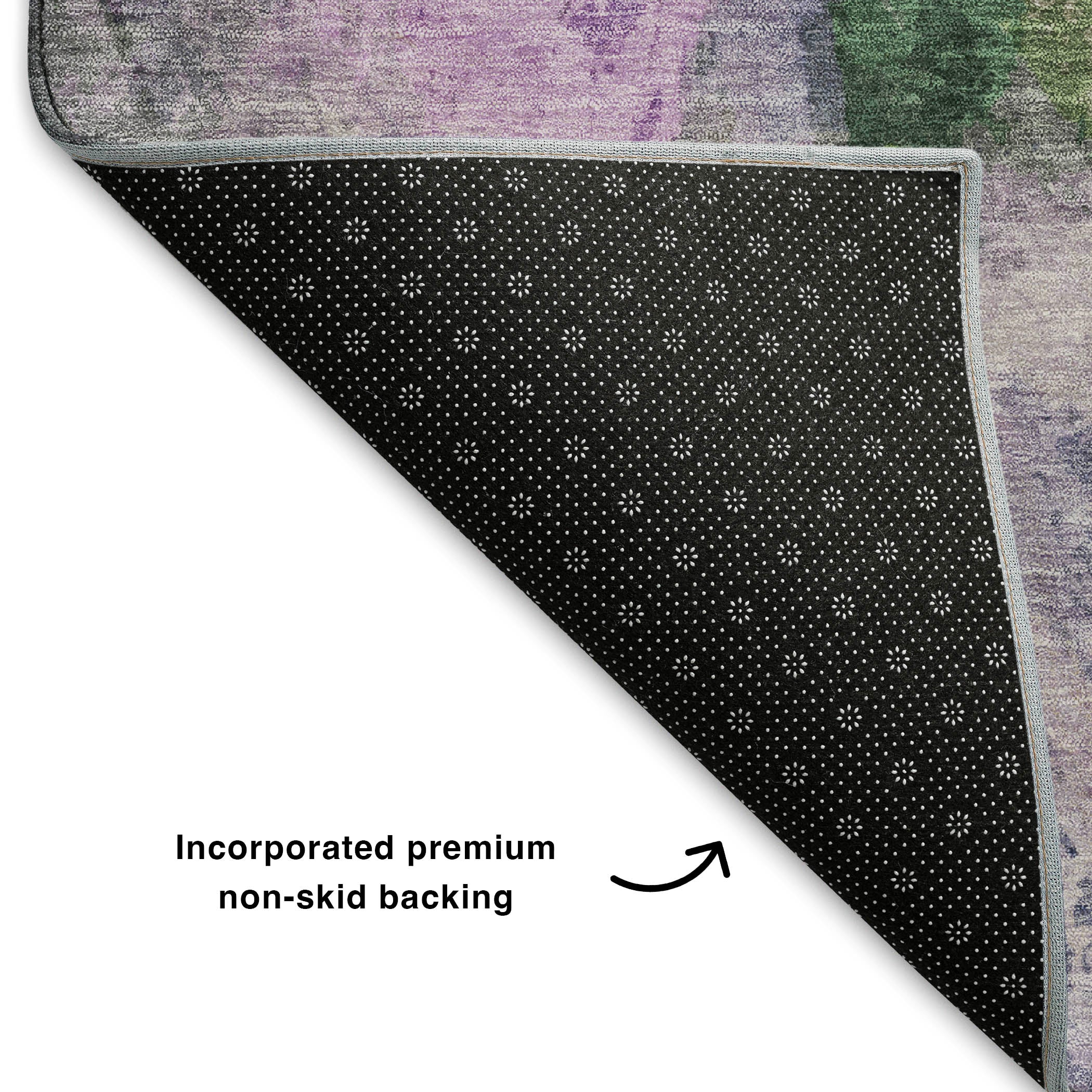 Oslo Machine Washable Transitional Lavender Purple Rug 1'8" x 2'6" #shape_Rectangle