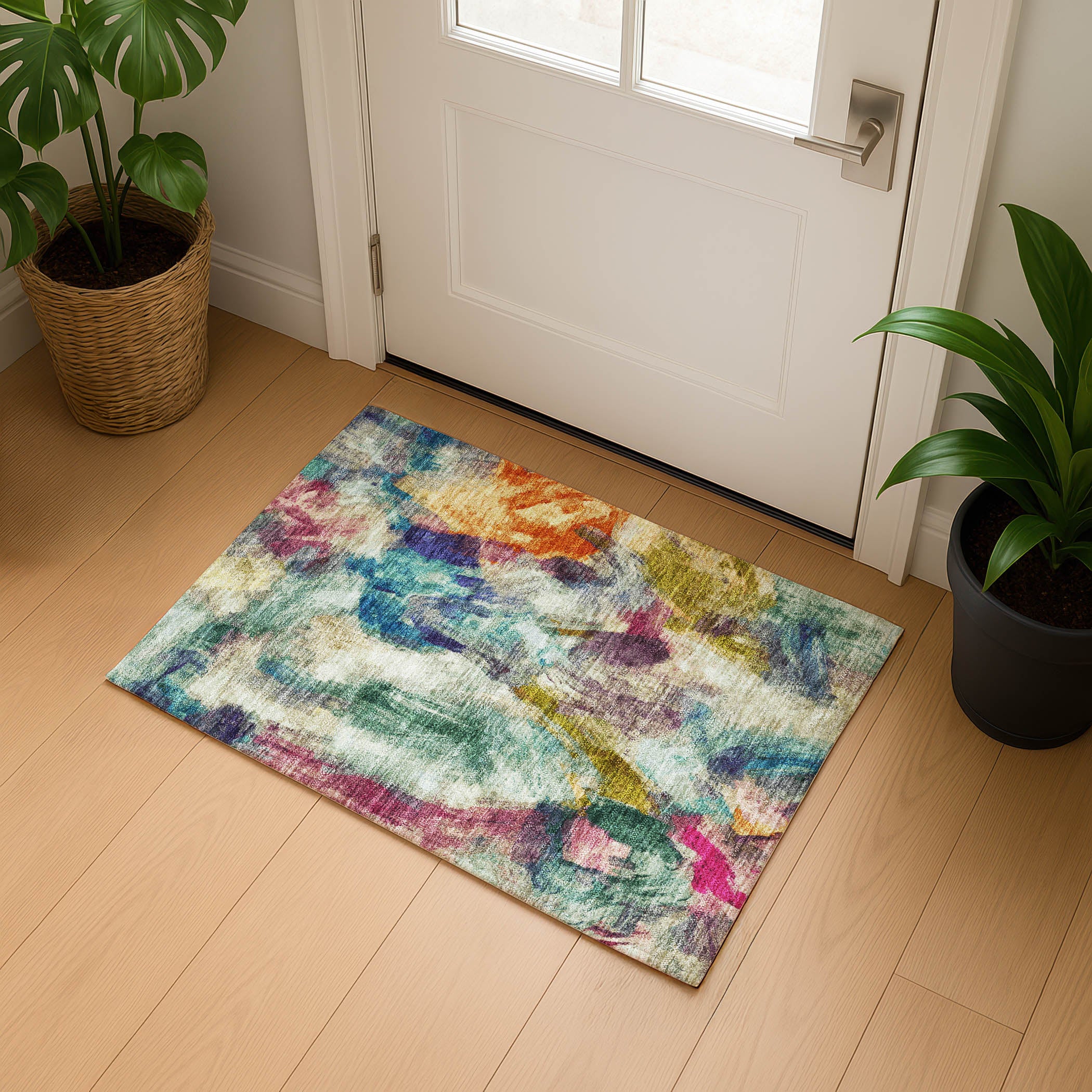Oslo Machine Washable Transitional Sage Green Rug 1'8" x 2'6" #shape_Rectangle