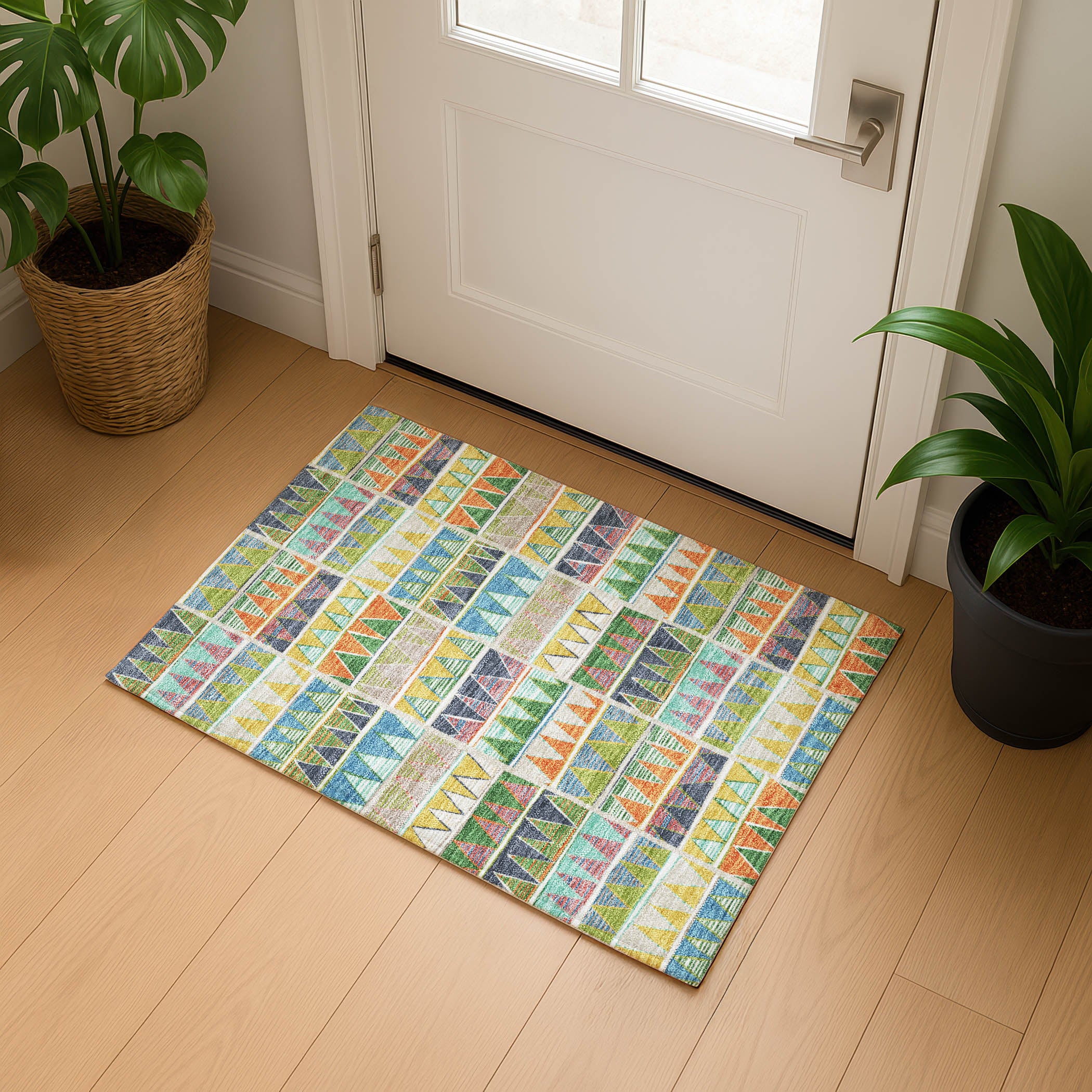 Bruges Machine Washable Transitional Beige Brown Rug 1'8" x 2'6" #shape_Rectangle