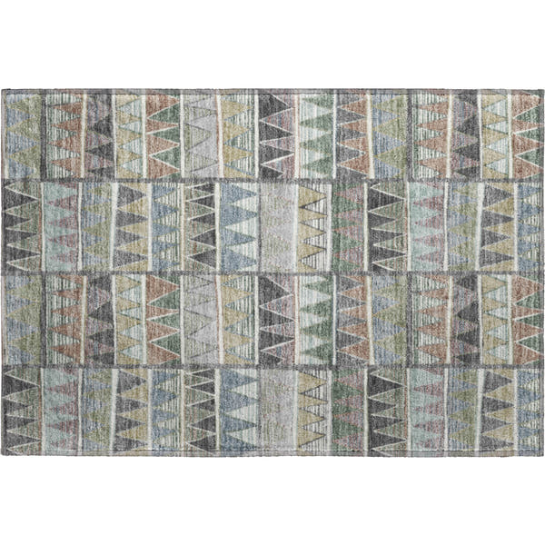Bruges Machine Washable Transitional Gray Rug 1'8" x 2'6"