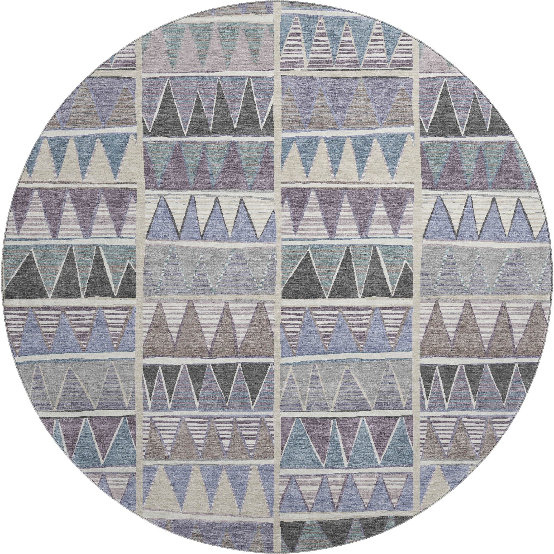 Bruges Machine Washable Transitional Lavender Purple Rug 8' x 8' #shape_Round