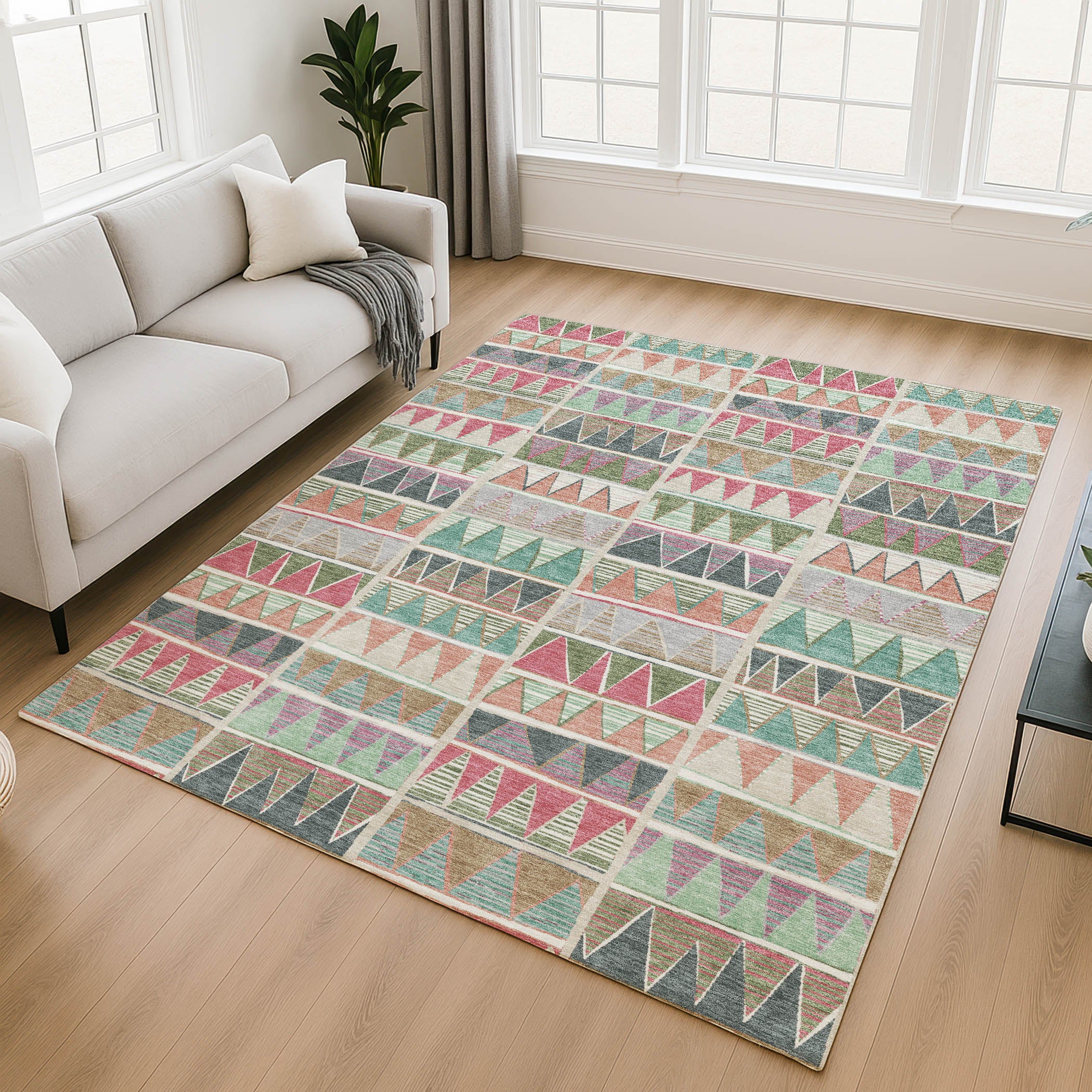 Bruges Machine Washable Transitional Salmon Orange Rug 2'6" x 3'10" #shape_Rectangle