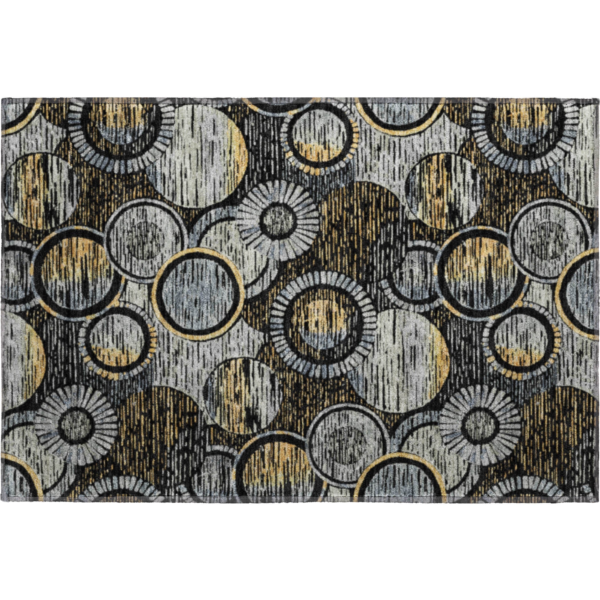 Vienna Machine Washable Transitional Black Rug 1'8" x 2'6" #shape_Rectangle