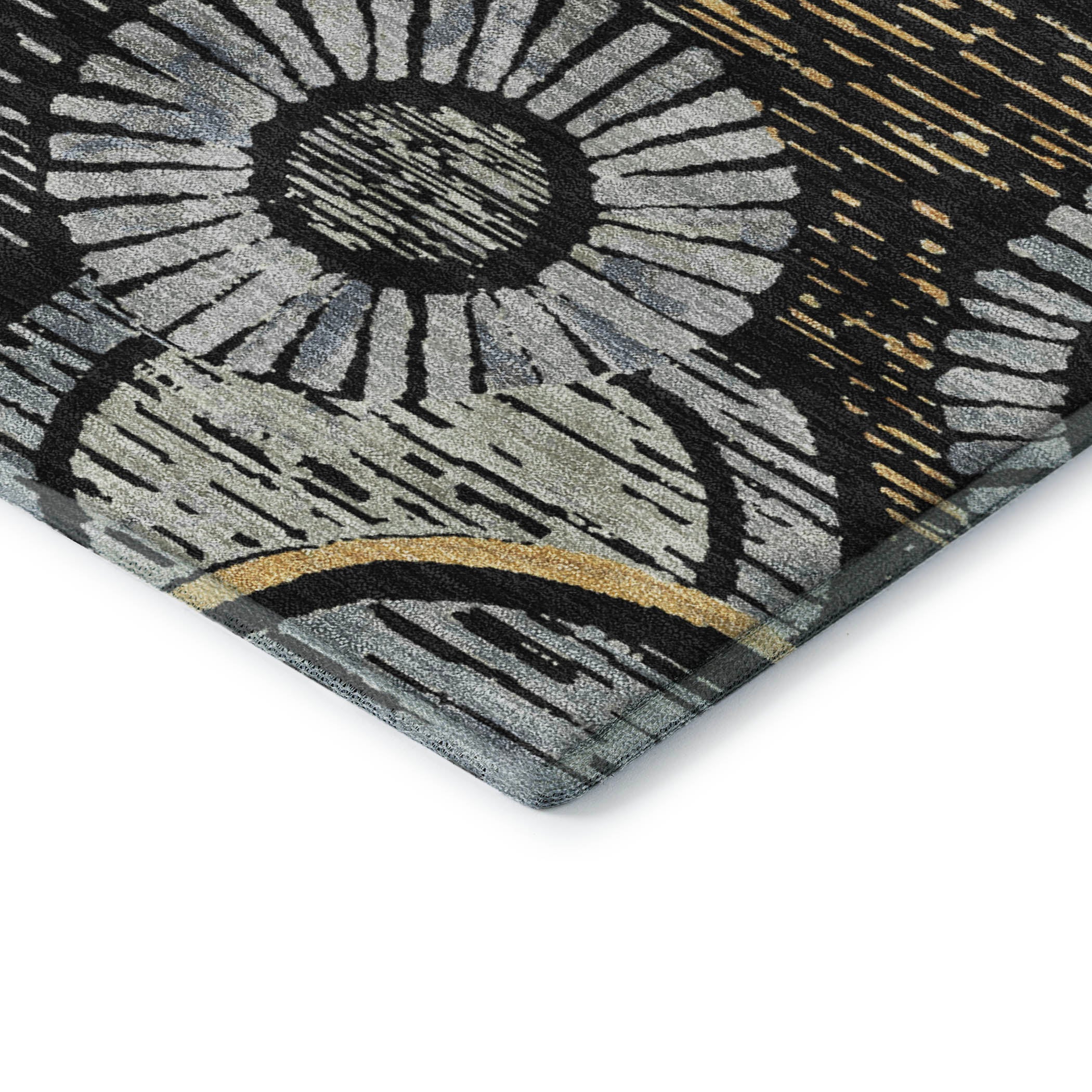 Vienna Machine Washable Transitional Black Rug 1'8" x 2'6" #shape_Rectangle