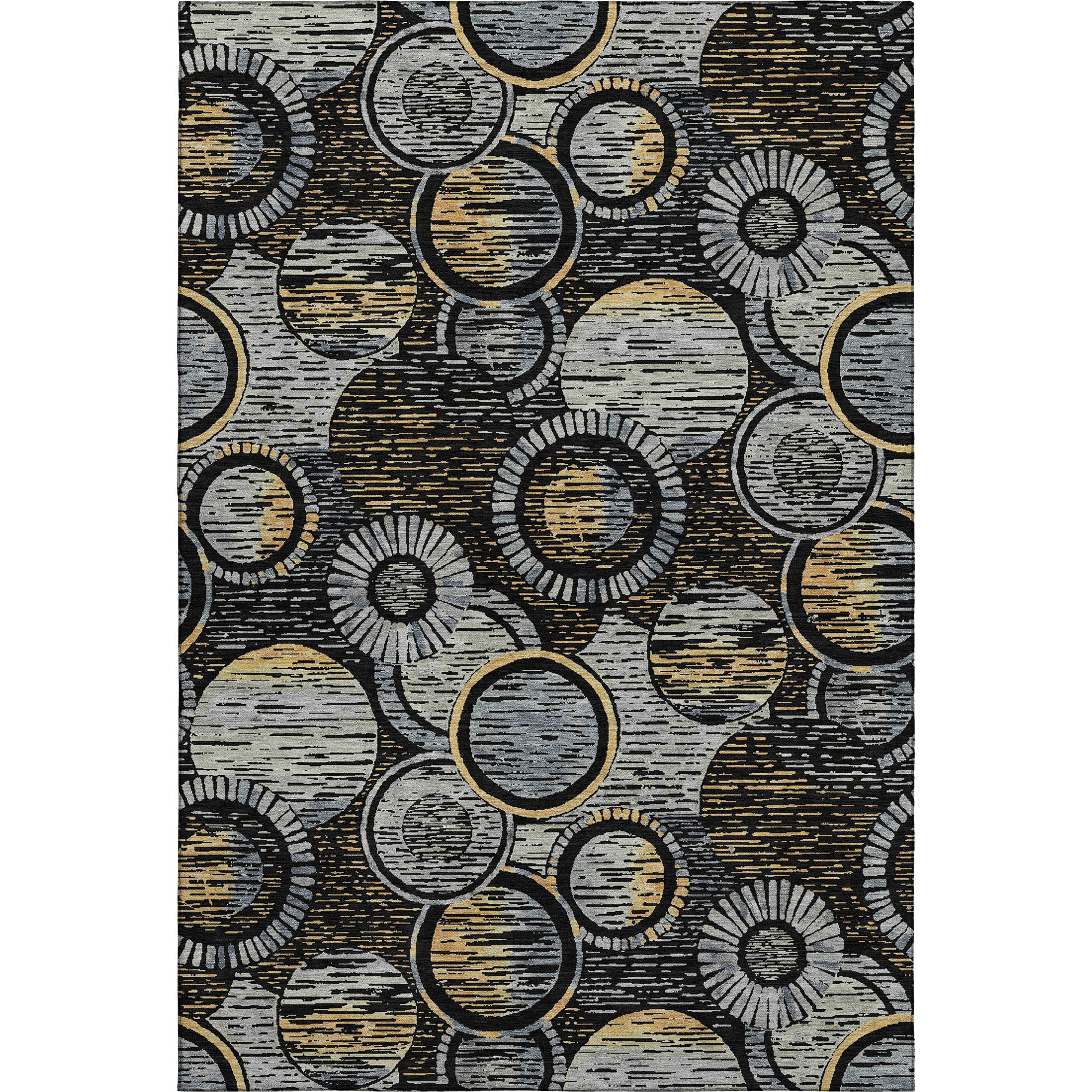 Vienna Machine Washable Transitional Black Rug 2'6" x 3'10" #shape_Rectangle