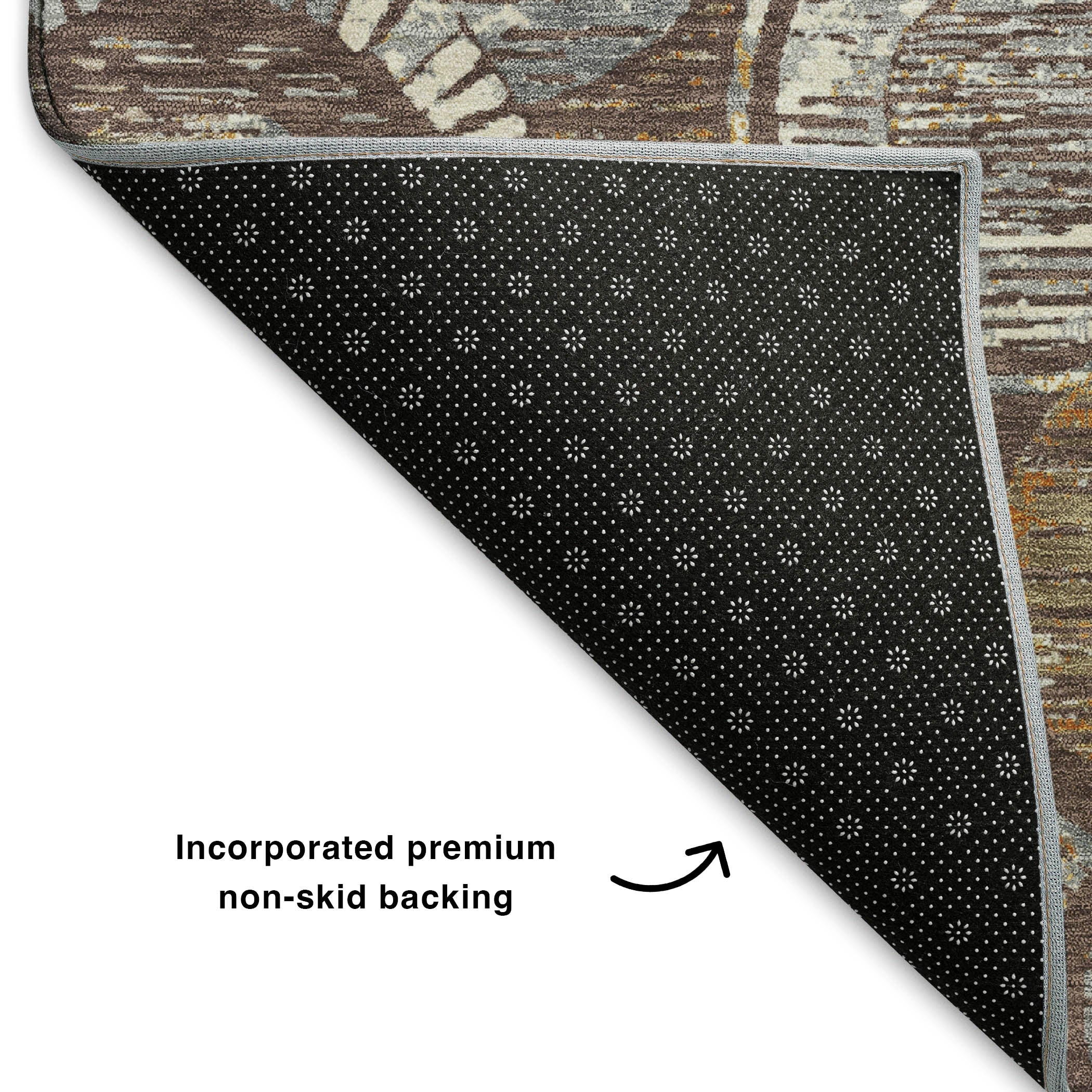Vienna Machine Washable Transitional Fudge Brown Rug 1'8" x 2'6" #shape_Rectangle