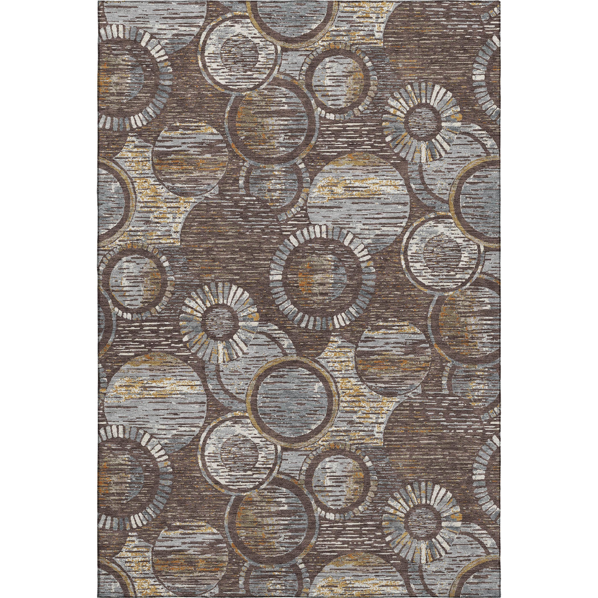 Vienna Machine Washable Transitional Fudge Brown Rug 2'6" x 3'10" #shape_Rectangle