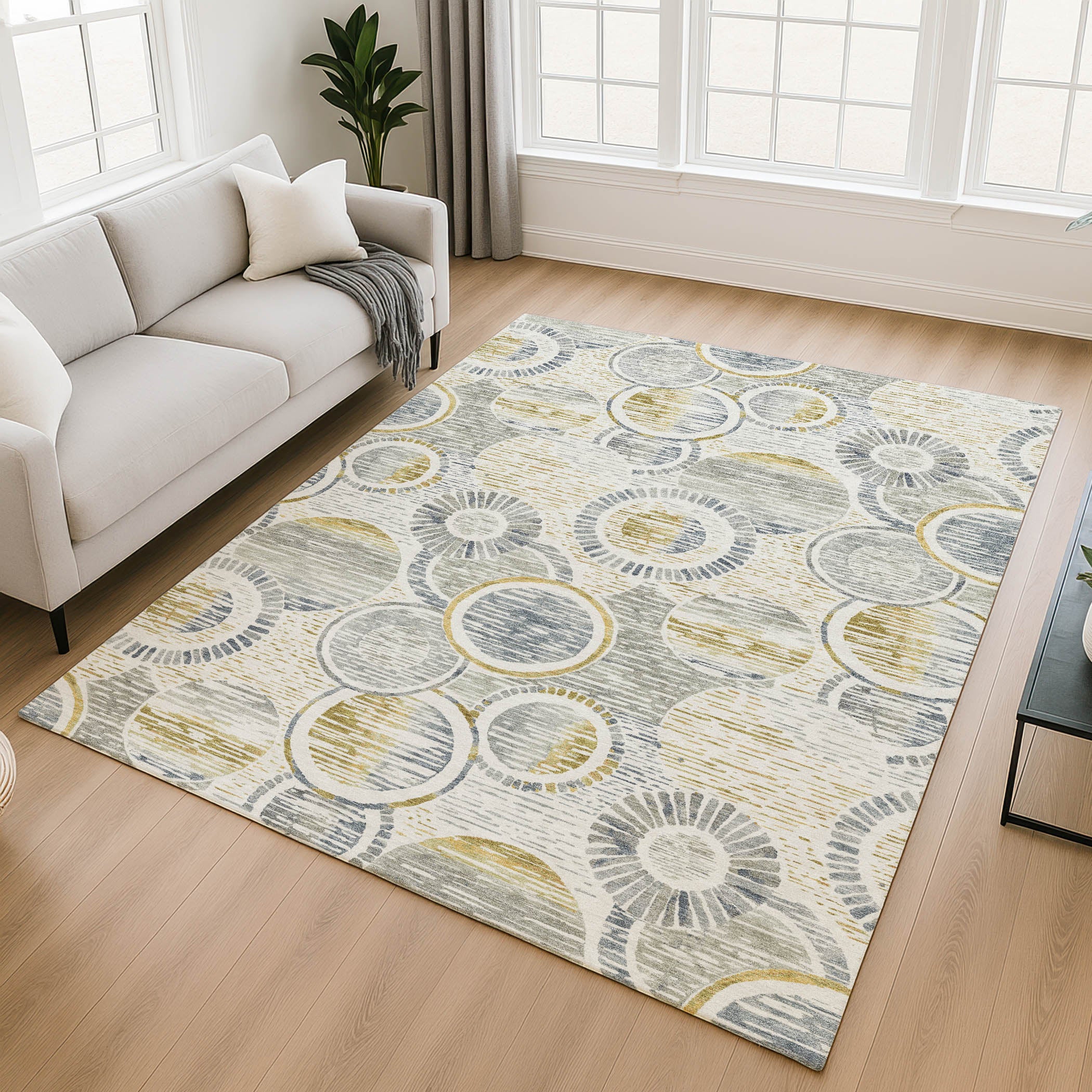 Vienna Machine Washable Transitional Ivory Rug 2'6" x 3'10" #shape_Rectangle