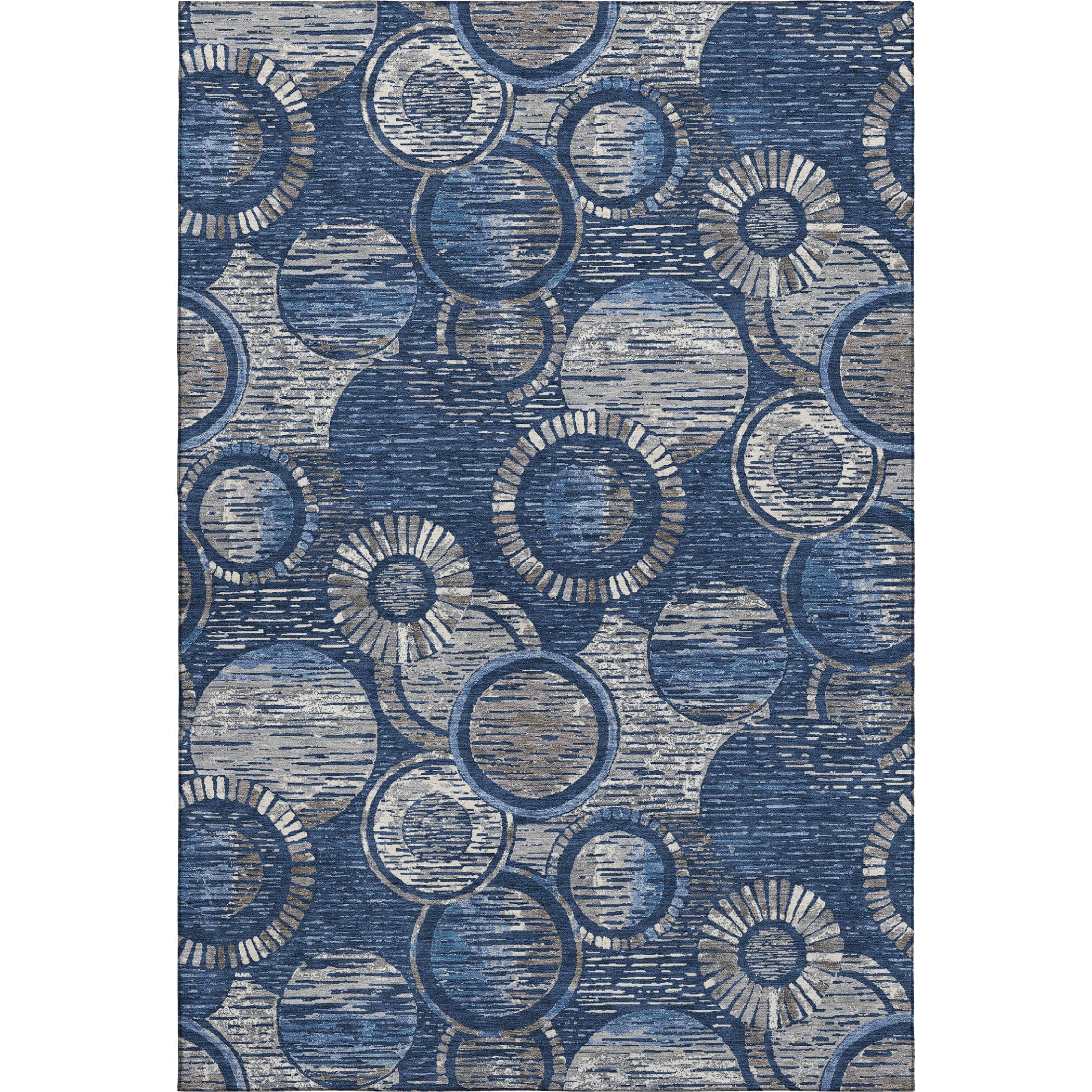Vienna Machine Washable Transitional Navy Blue Rug 2'6" x 3'10" #shape_Rectangle