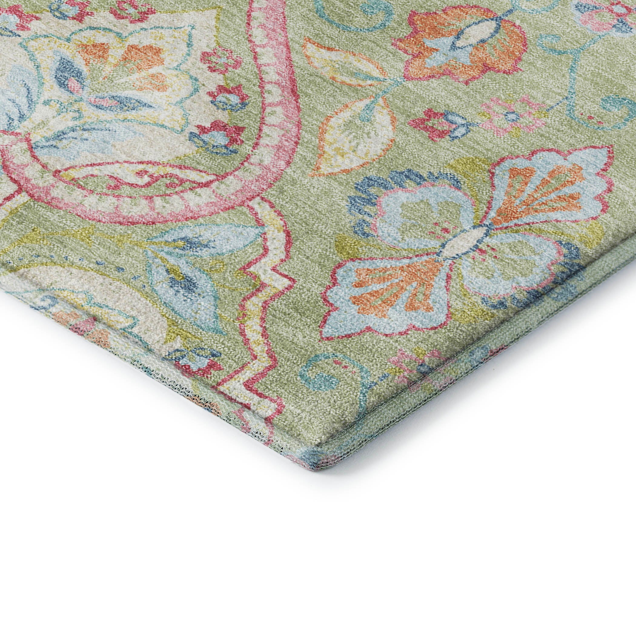 Sintra Machine Washable Transitional Aloe Green Rug 1'8" x 2'6" #shape_Rectangle