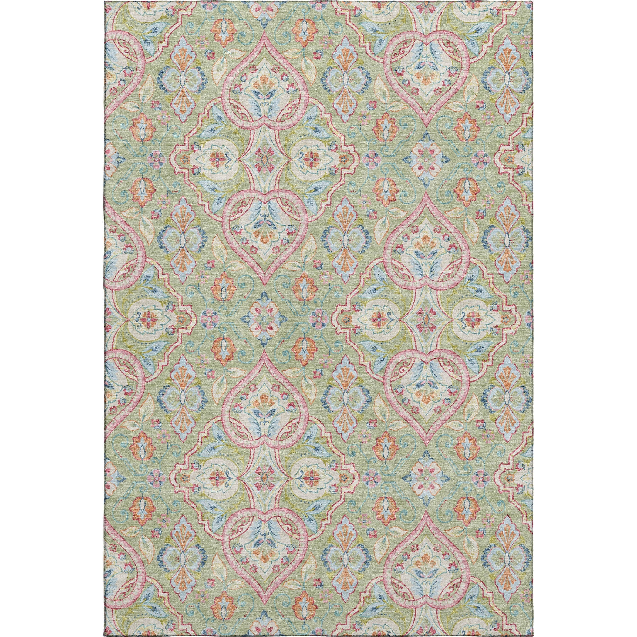 Sintra Machine Washable Transitional Aloe Green Rug 2'6" x 3'10" #shape_Rectangle