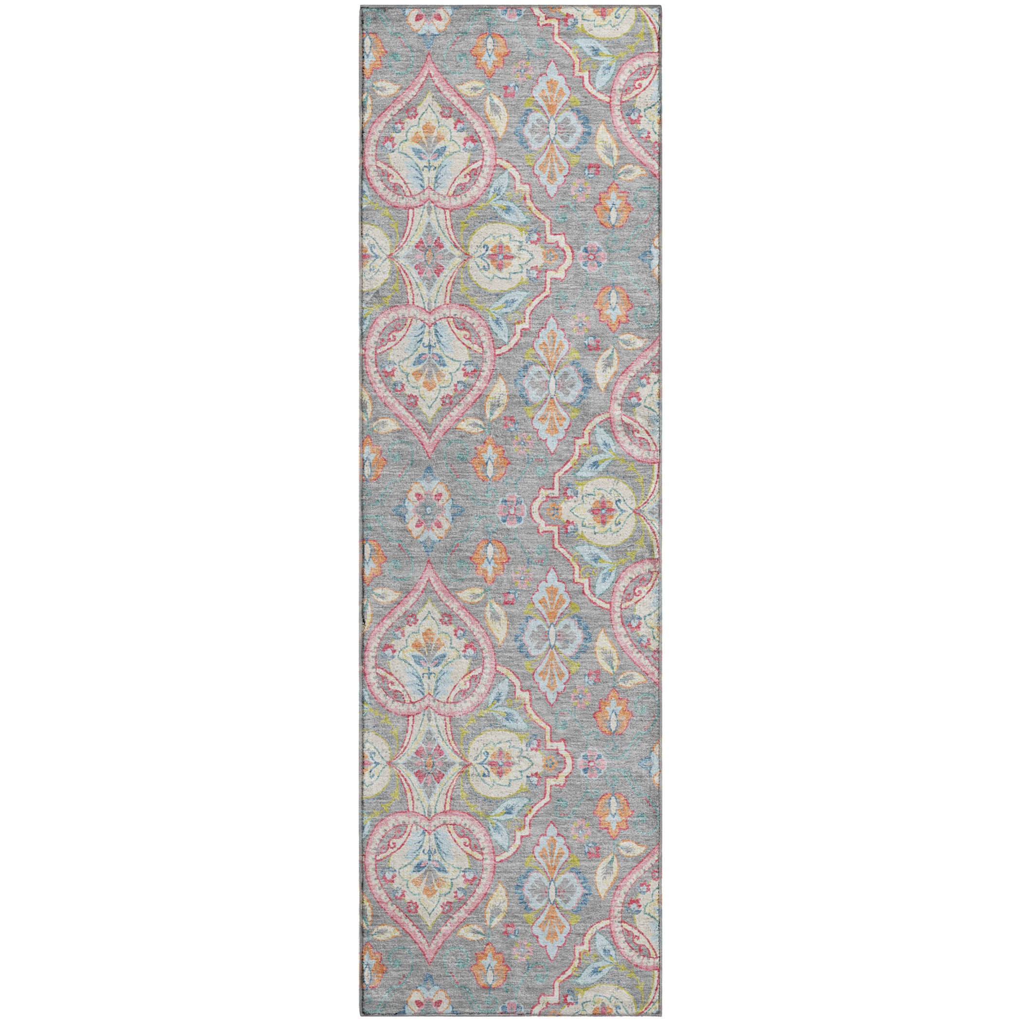 Sintra Machine Washable Transitional Gray Rug 2'3" x 7'6" #shape_Runner