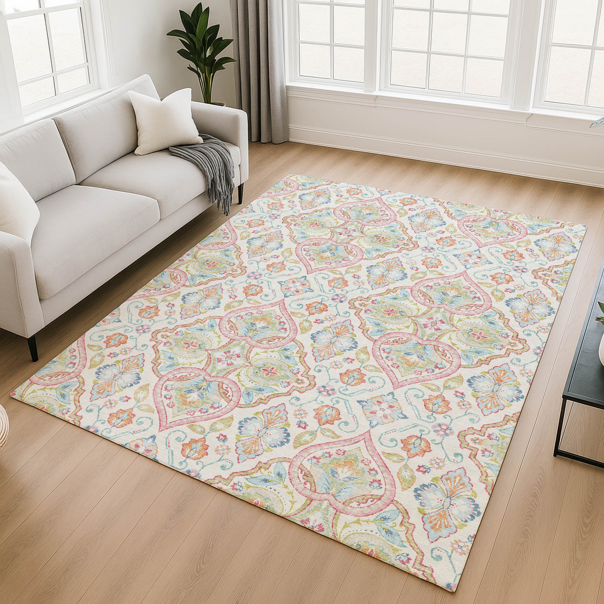 Sintra Machine Washable Transitional Ivory Rug 2'6" x 3'10" #shape_Rectangle