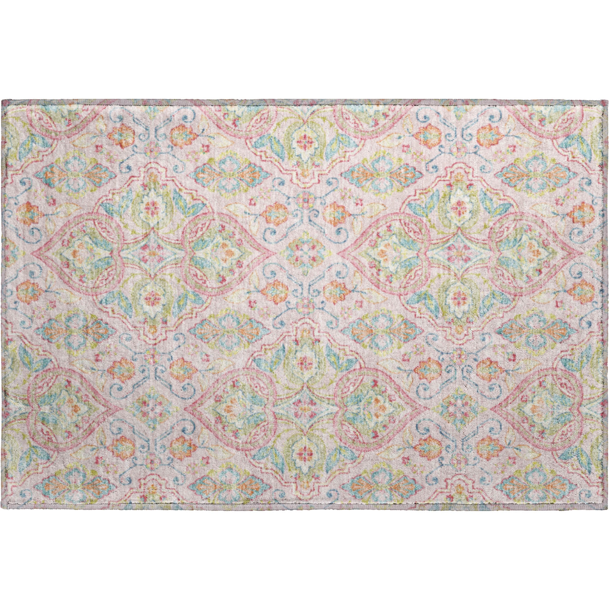 Sintra Machine Washable Transitional Pink Rug 1'8" x 2'6" #shape_Rectangle