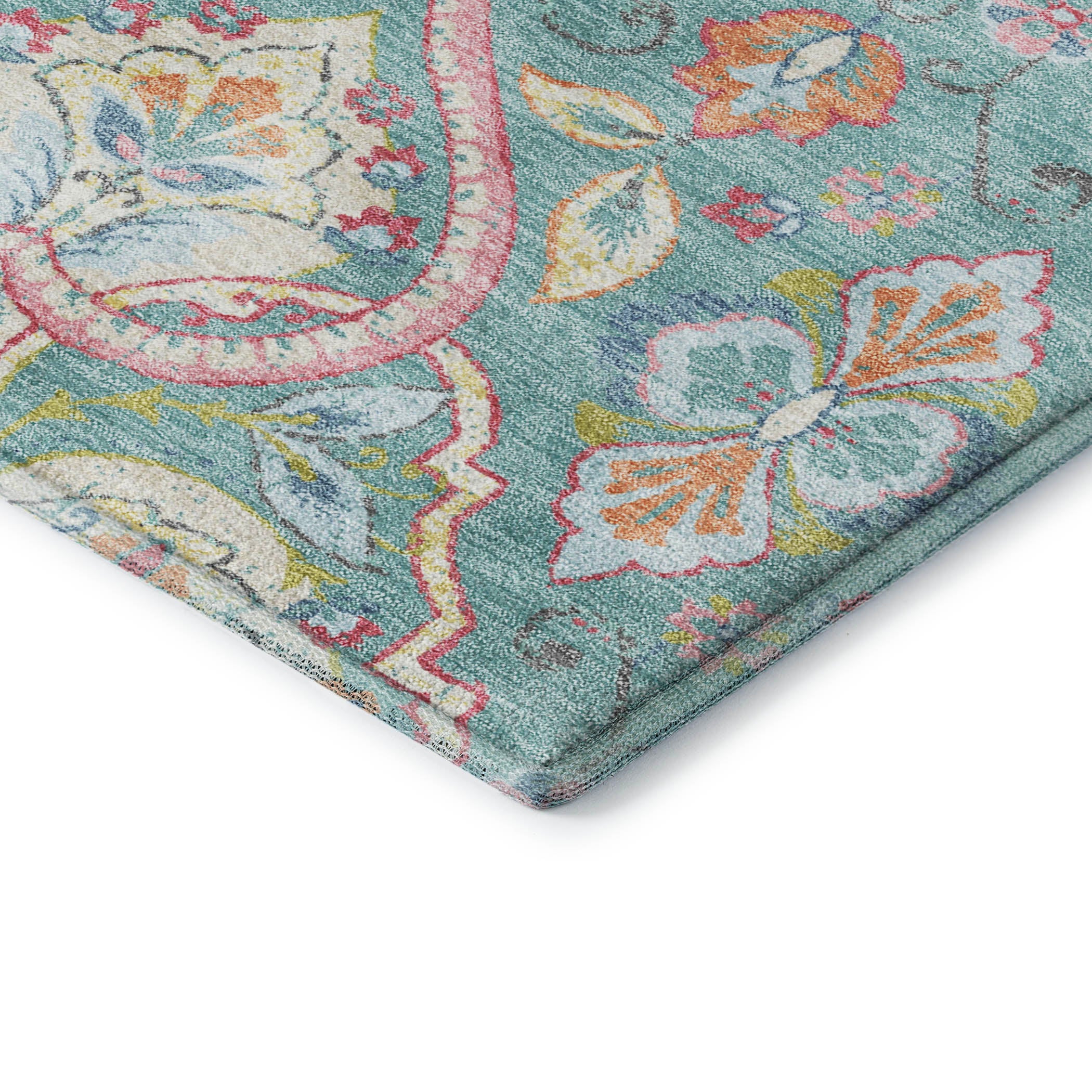Sintra Machine Washable Transitional Spa Blue Rug 1'8" x 2'6" #shape_Rectangle