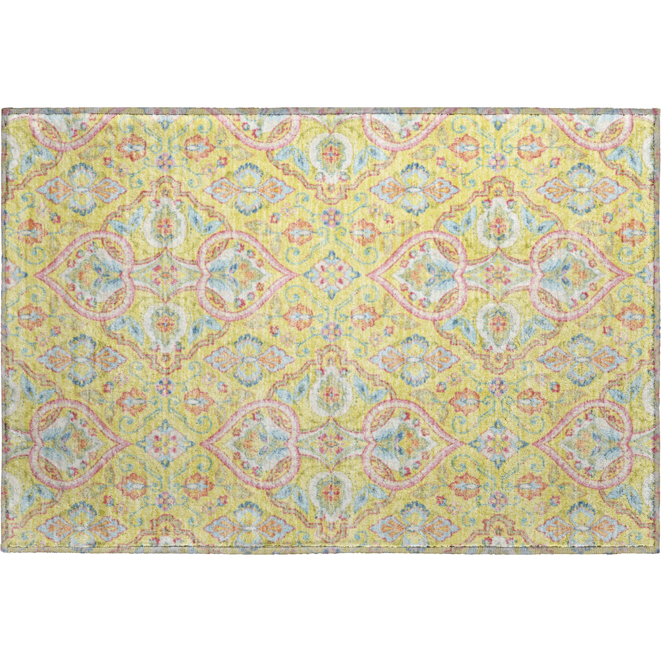 Sintra Machine Washable Transitional Yellow Gold Rug 1'8" x 2'6" #shape_Rectangle