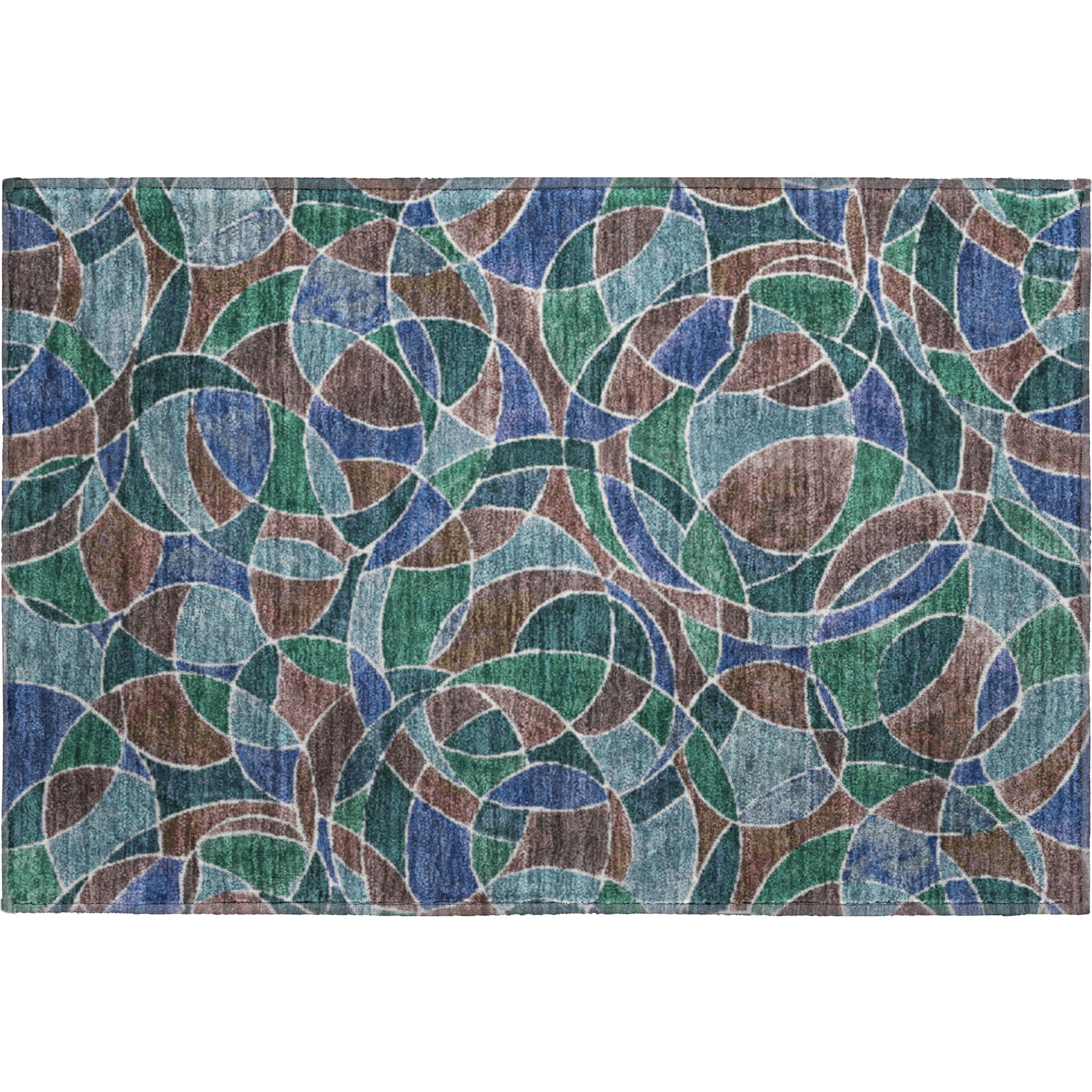 Split Machine Washable Transitional Blue Rug 1'8" x 2'6" #shape_Rectangle