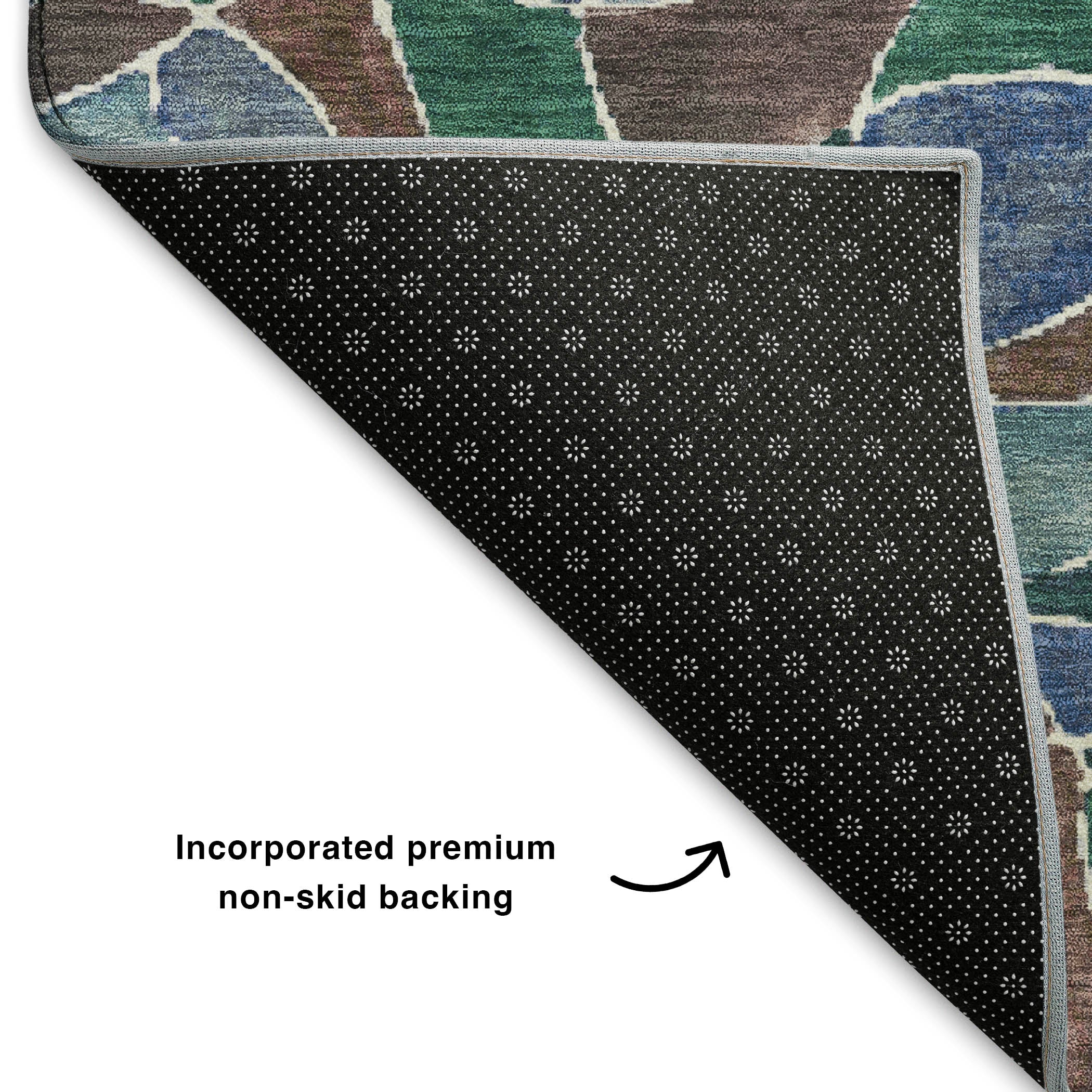 Split Machine Washable Transitional Blue Rug 1'8" x 2'6" #shape_Rectangle