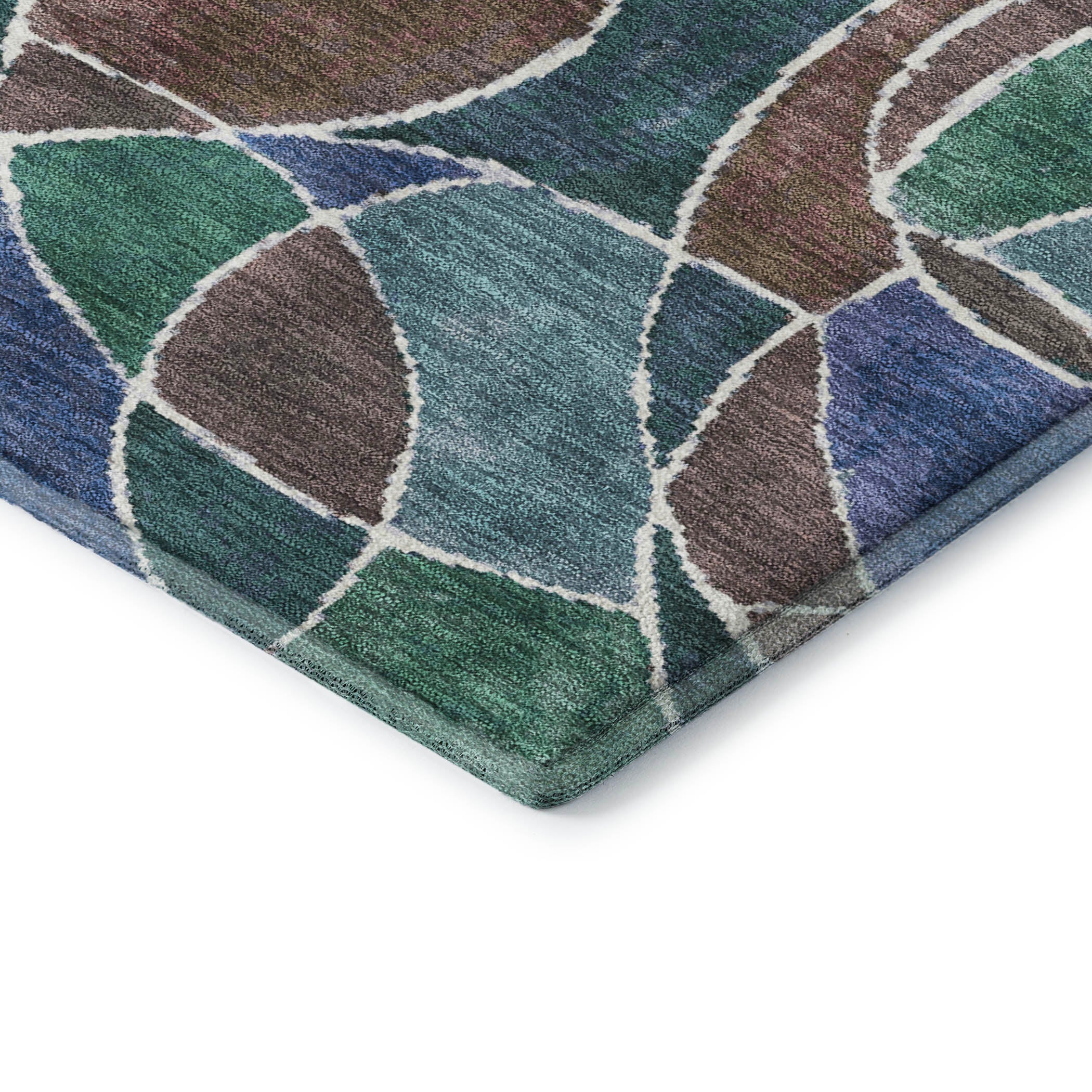 Split Machine Washable Transitional Blue Rug 1'8" x 2'6" #shape_Rectangle