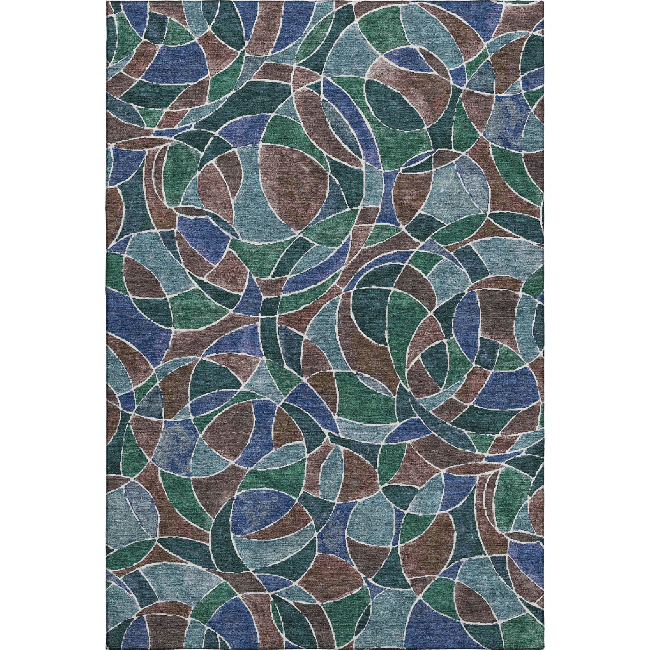 Split Machine Washable Transitional Blue Rug 2'6" x 3'10" #shape_Rectangle