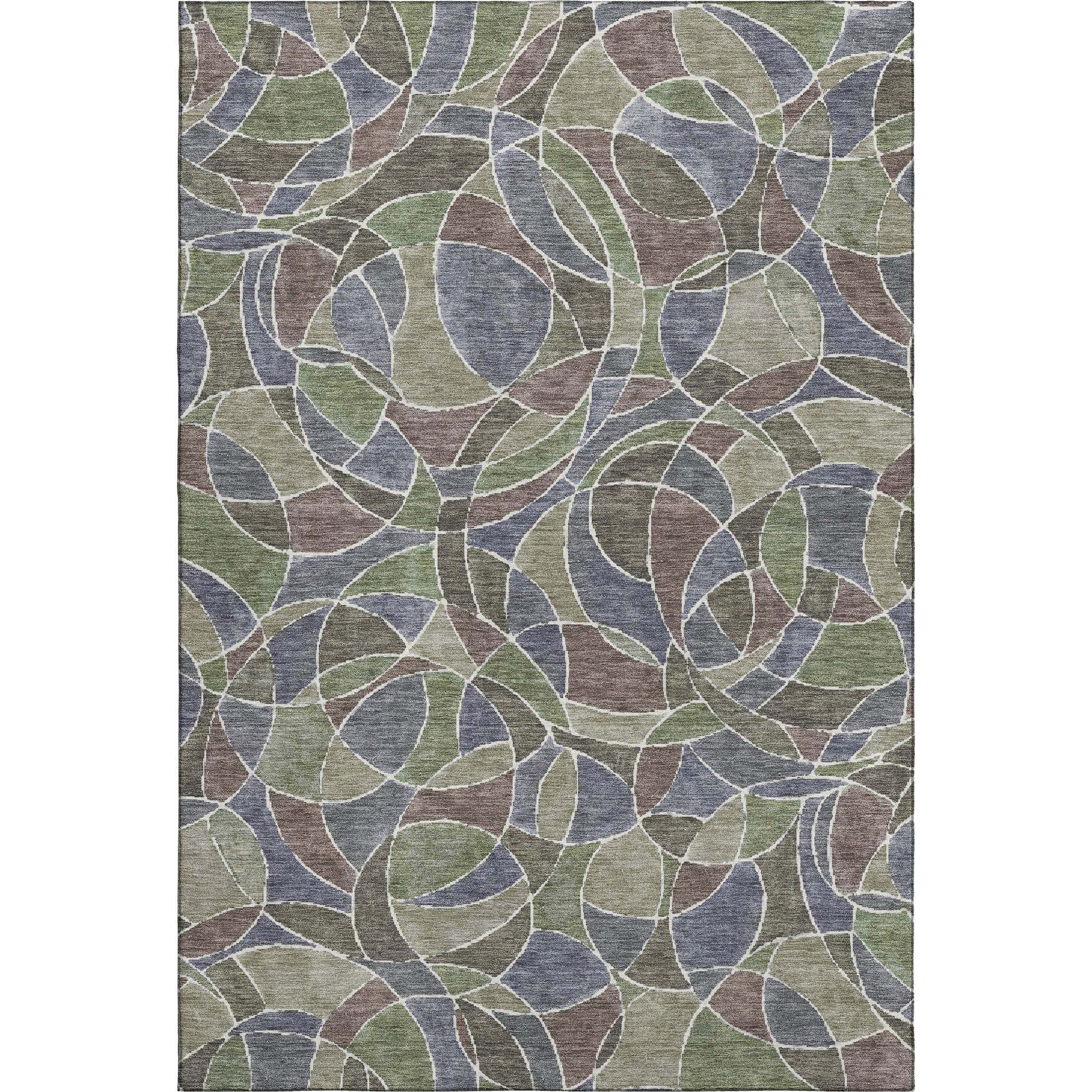 Split Machine Washable Transitional Green Rug 2'6" x 3'10" #shape_Rectangle