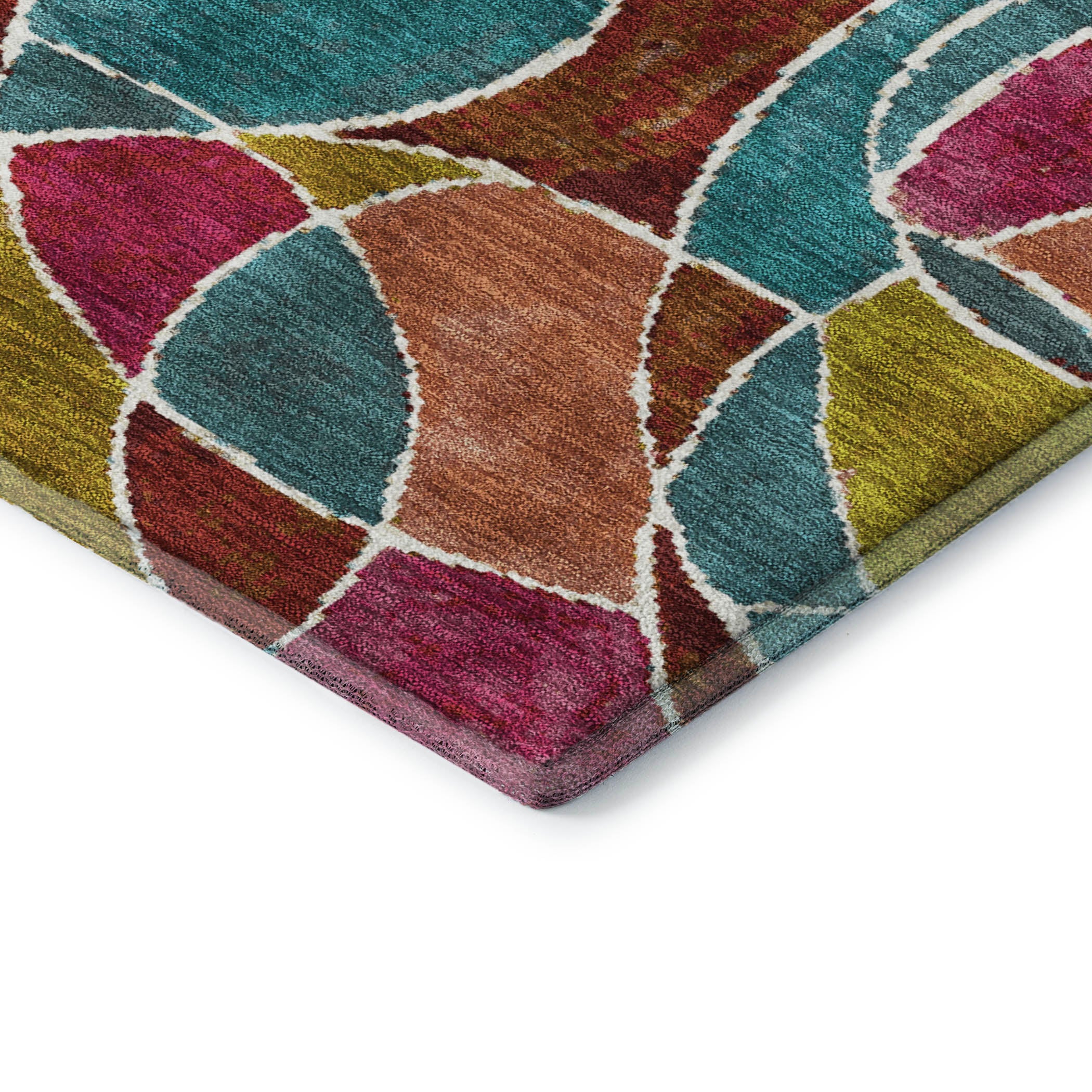Split Machine Washable Transitional Merlot Red Rug 1'8" x 2'6" #shape_Rectangle