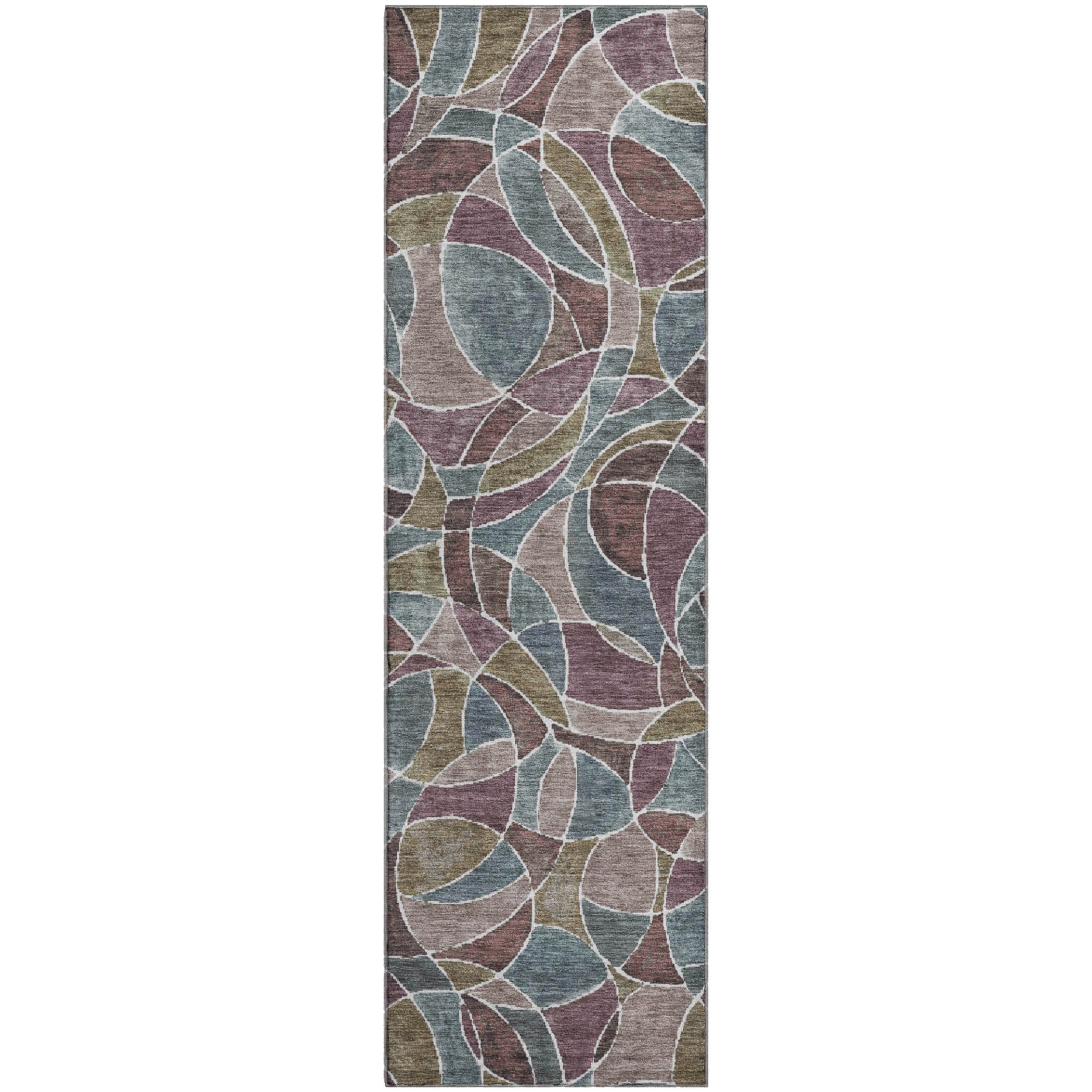 Split Machine Washable Transitional Plum Purple Rug 2'3" x 7'6" #shape_Runner