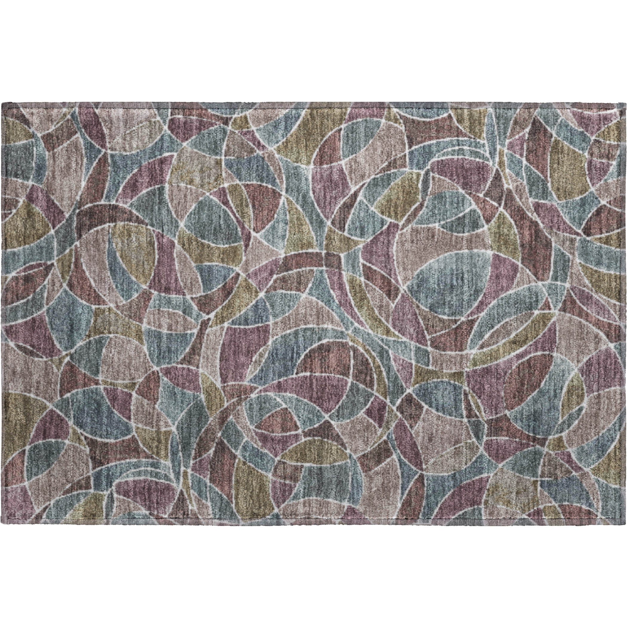 Split Machine Washable Transitional Plum Purple Rug 1'8" x 2'6" #shape_Rectangle