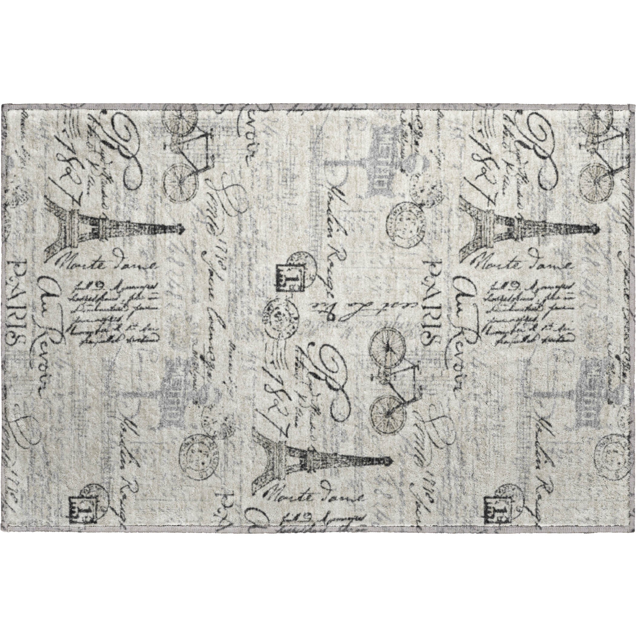Seville Machine Washable Transitional Beige Brown Rug 1'8" x 2'6" #shape_Rectangle