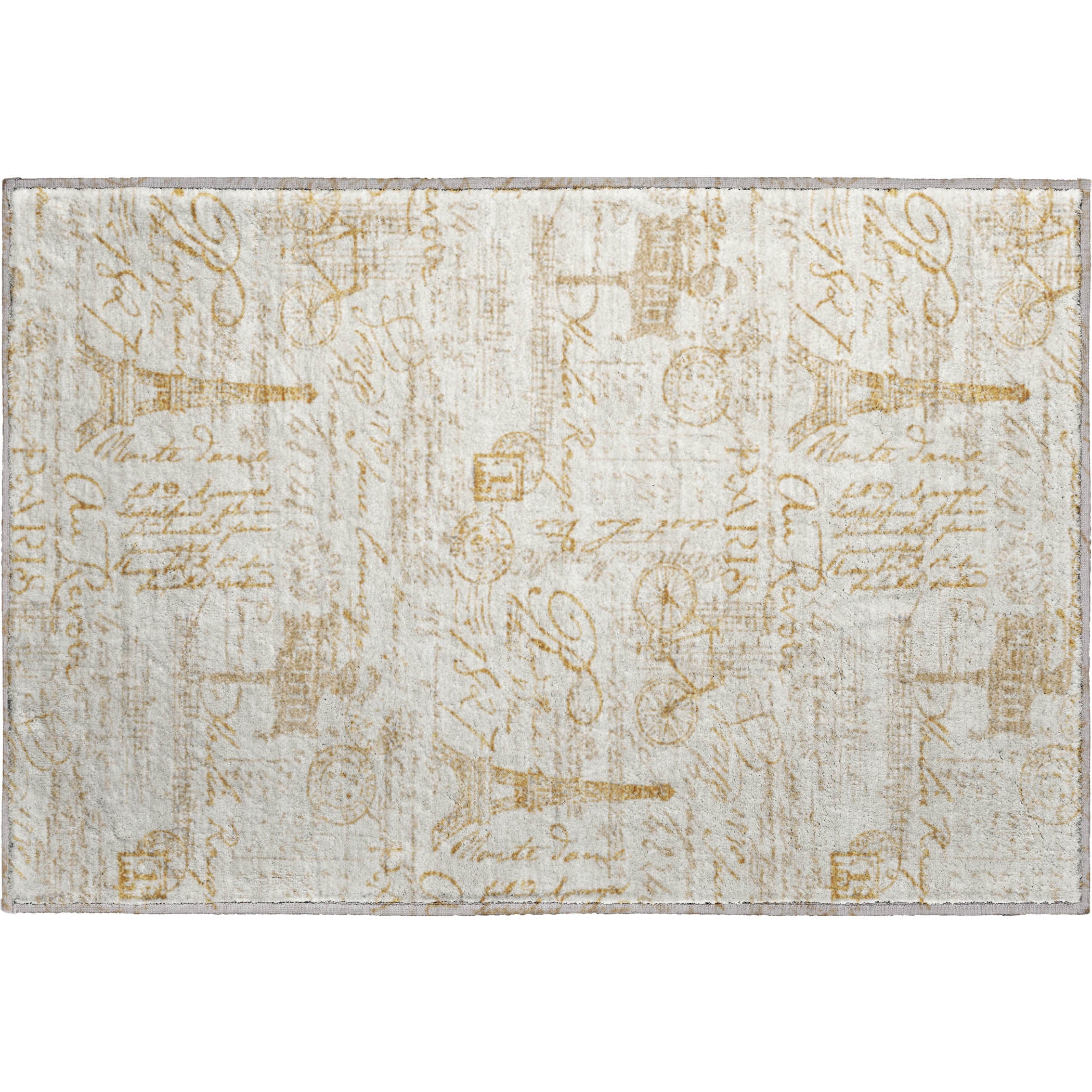 Seville Machine Washable Transitional Gold Rug 1'8" x 2'6" #shape_Rectangle