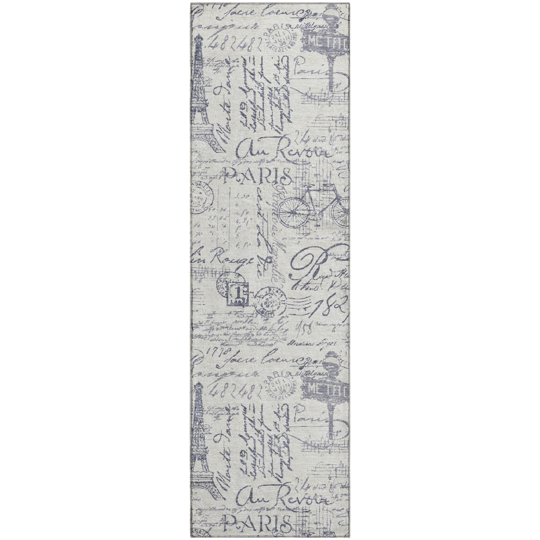 Seville Machine Washable Transitional Ivory Rug 2'3" x 7'6" #shape_Runner