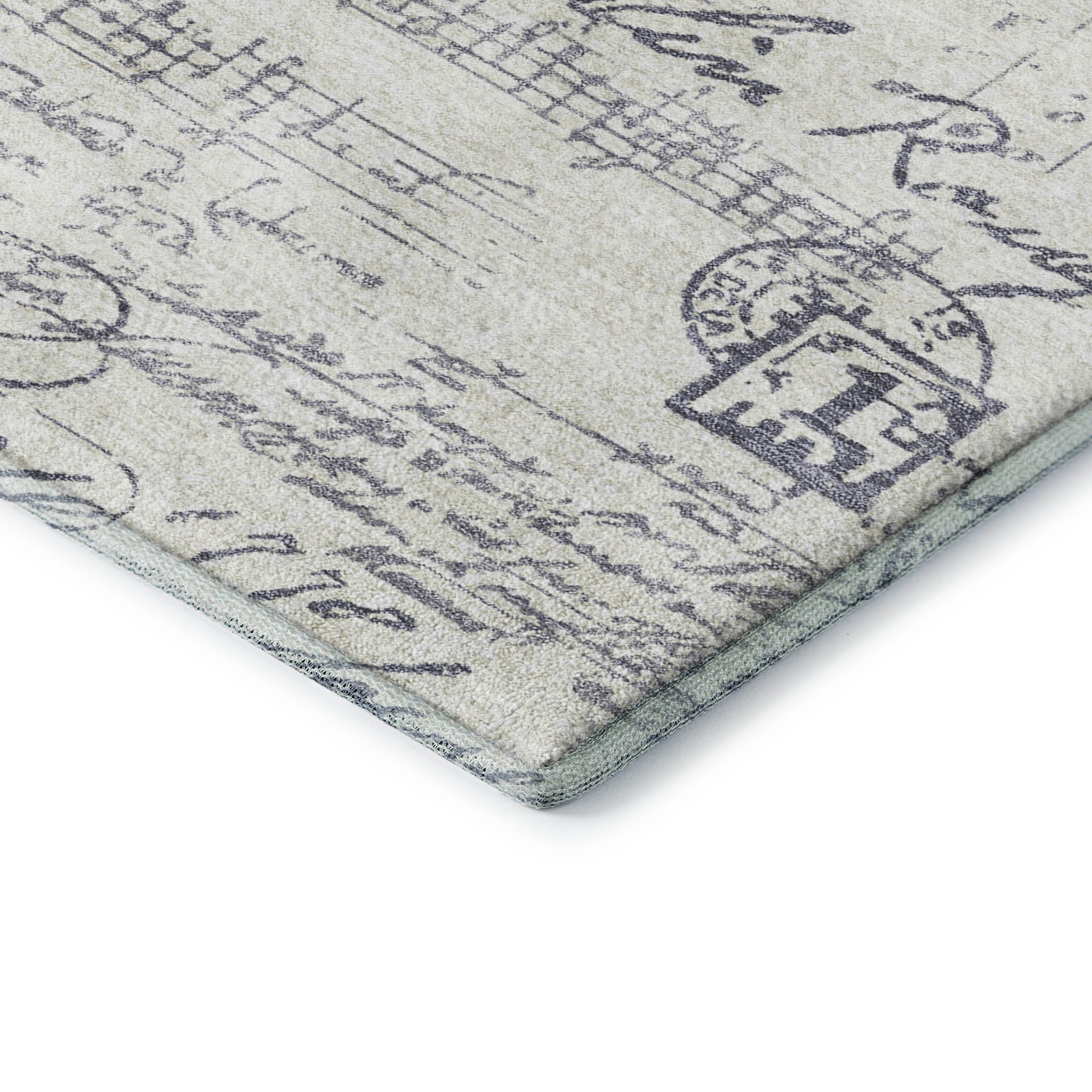 Seville Machine Washable Transitional Ivory Rug 1'8" x 2'6" #shape_Rectangle