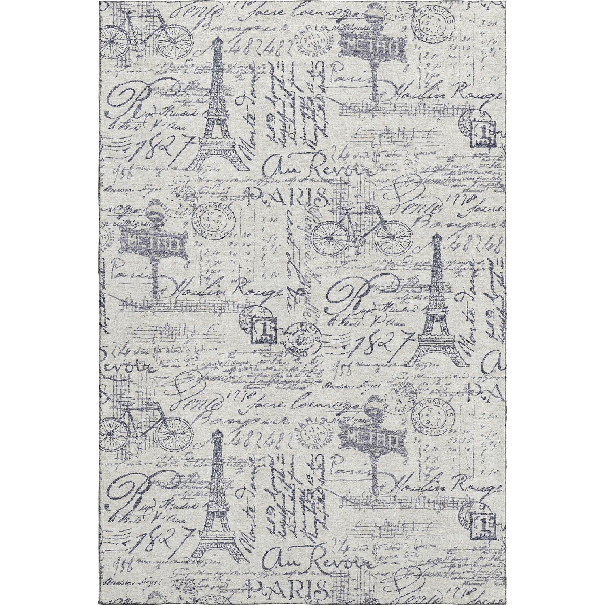 Seville Machine Washable Transitional Ivory Rug 2'6" x 3'10" #shape_Rectangle