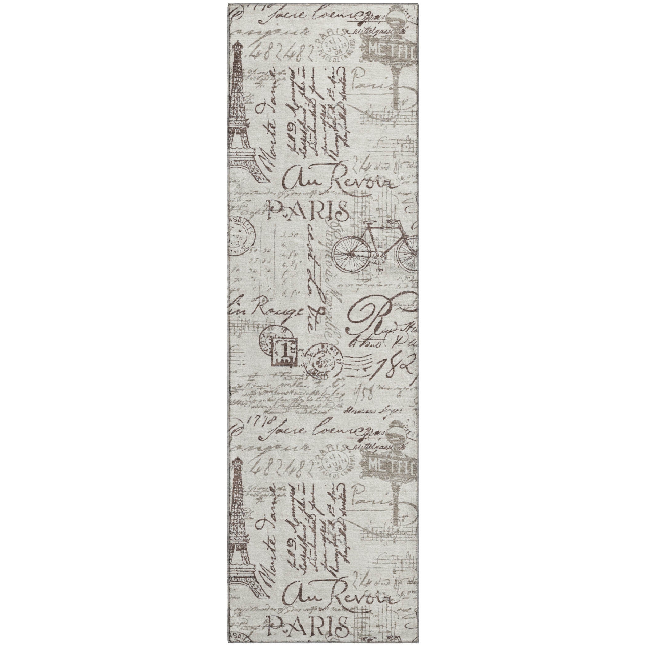 Seville Machine Washable Transitional Linen Ivory Rug 2'3" x 7'6" #shape_Runner