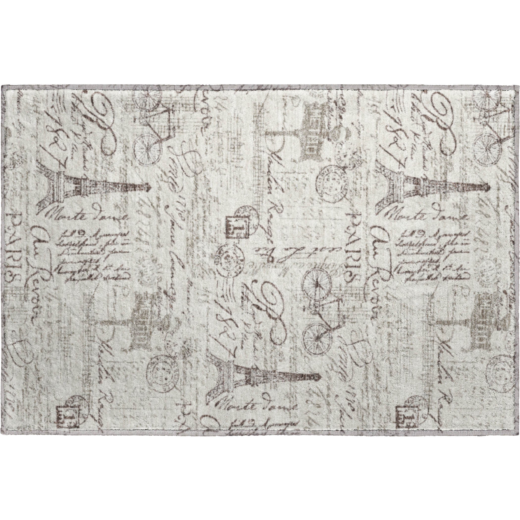 Seville Machine Washable Transitional Linen Ivory Rug 1'8" x 2'6" #shape_Rectangle